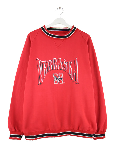 Logo 7 Vintage 90s Nebraska Huskers Sweater Rot L