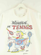 Vintage 80s Dingue De Tennis Print Sweater Weiß XS (detail image 1)