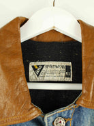 Vintage 80s Embroidered Jeans Jacke Blau L (detail image 2)