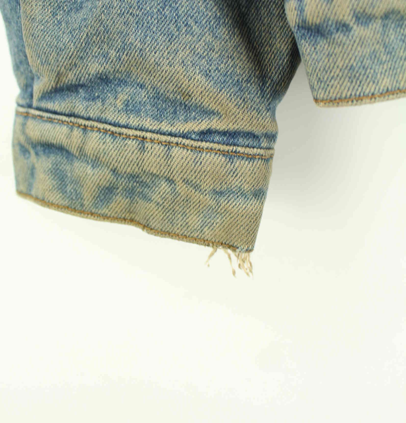 Vintage 80s Embroidered Jeans Jacke Blau L (detail image 4)