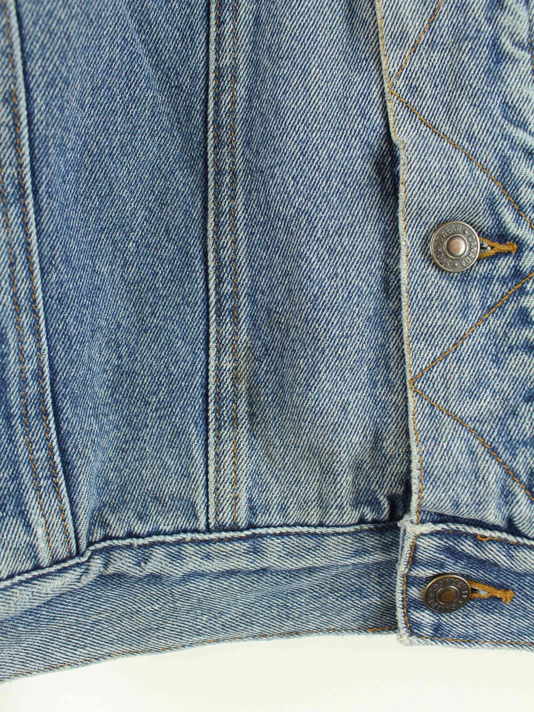 Vintage 90s Jade Drilling Embroidered Jeans Jacke Blau L (detail image 4)