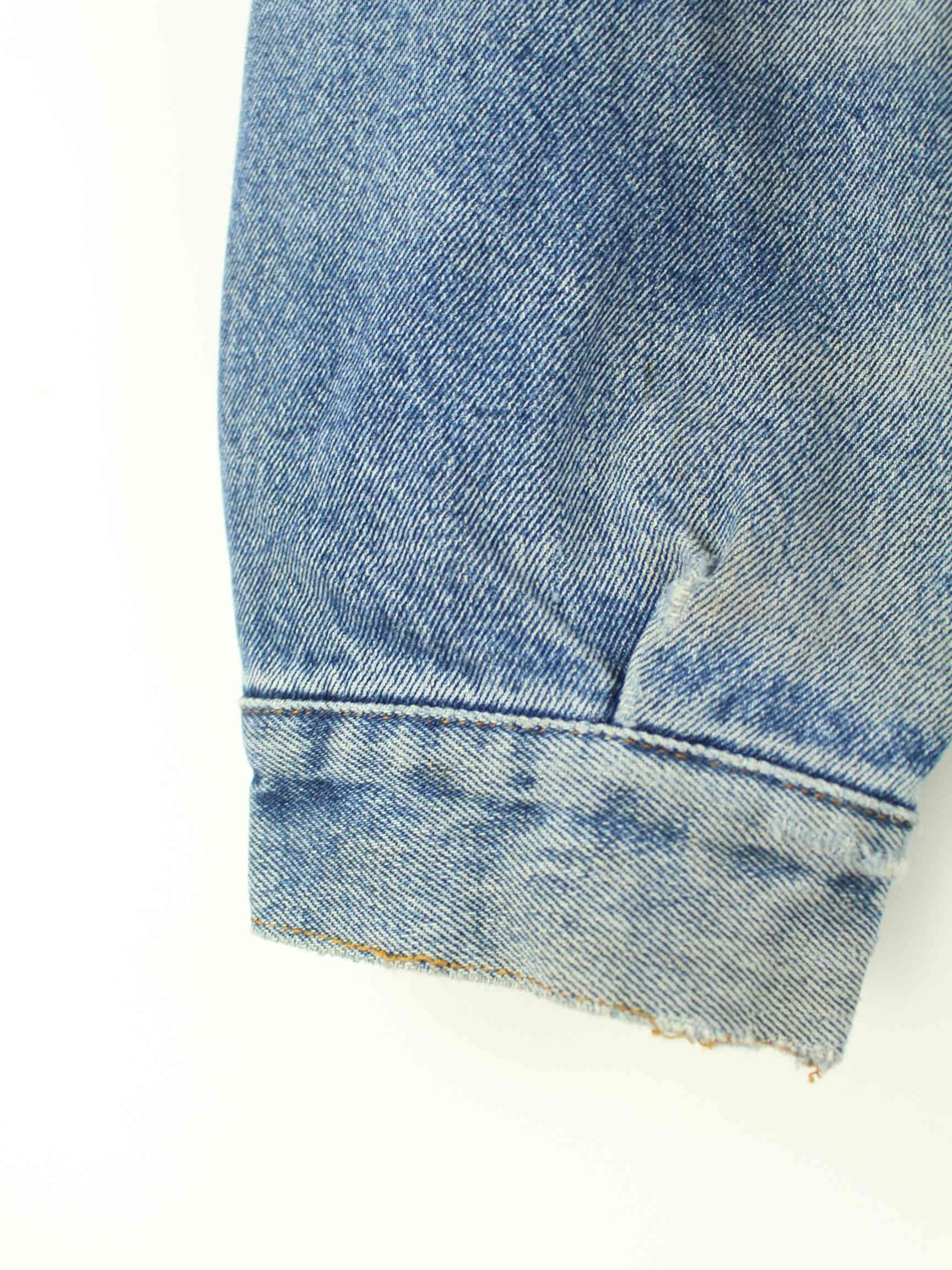 Vintage 90s Jade Drilling Embroidered Jeans Jacke Blau L (detail image 5)