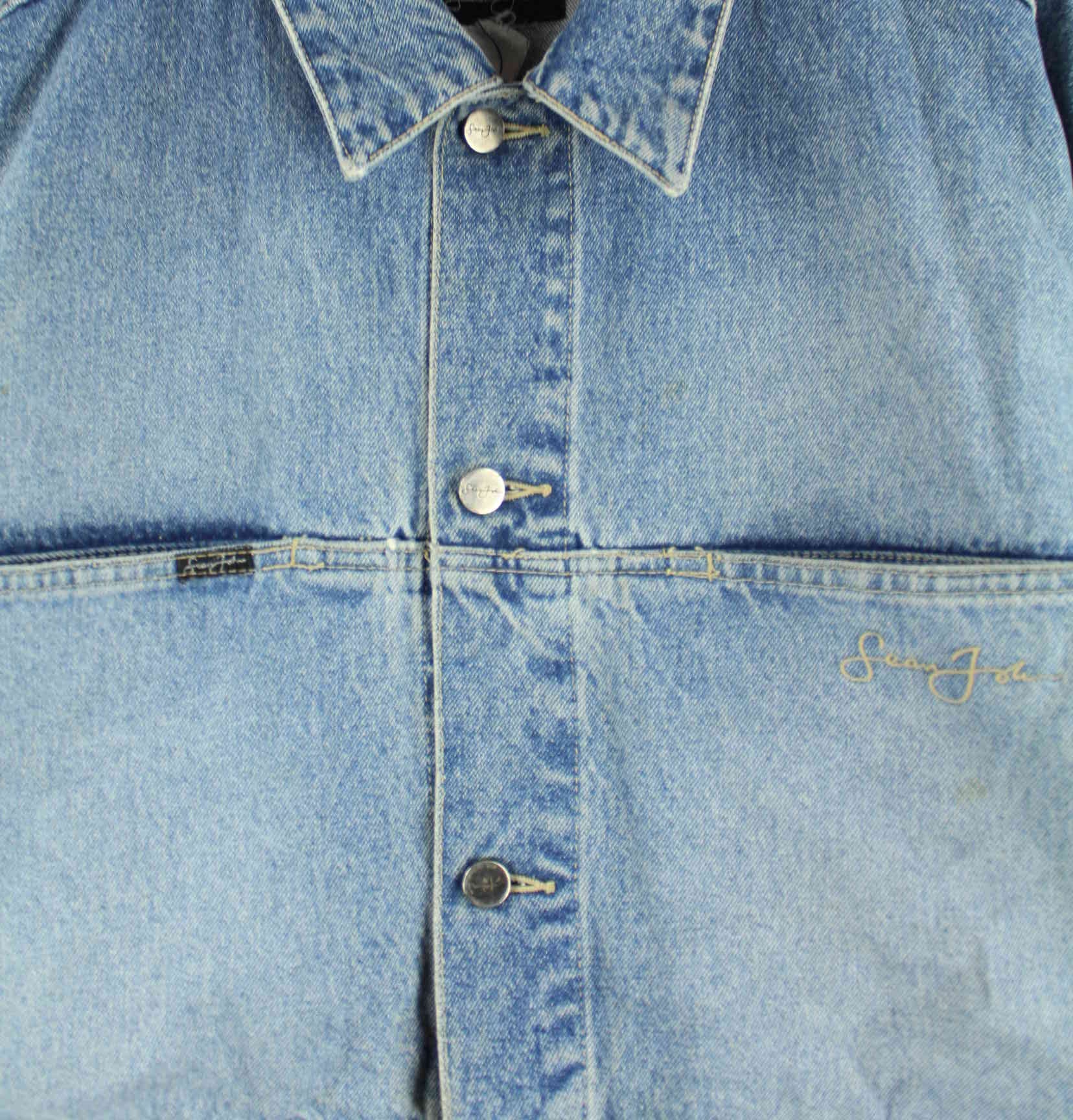 Sean John 00s Embroidered Jeans Jacke Blau 3XL (detail image 1)