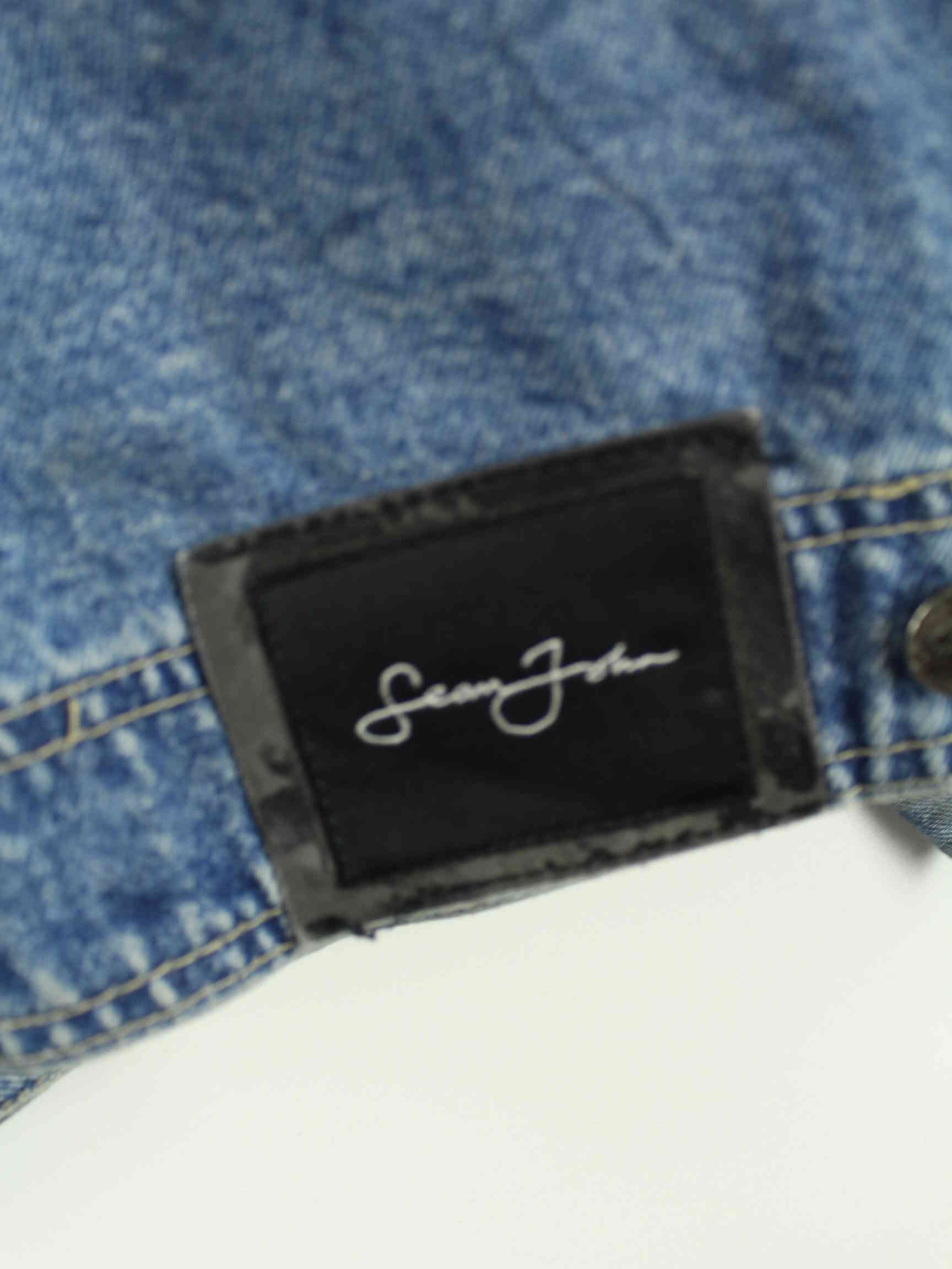 Sean John 00s Embroidered Jeans Jacke Blau 3XL (detail image 7)
