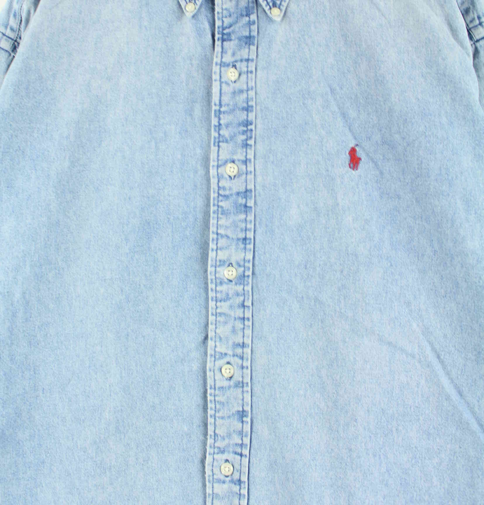 Ralph Lauren 90s Vintage Blaire Jeans Hemd Blau XL (detail image 1)