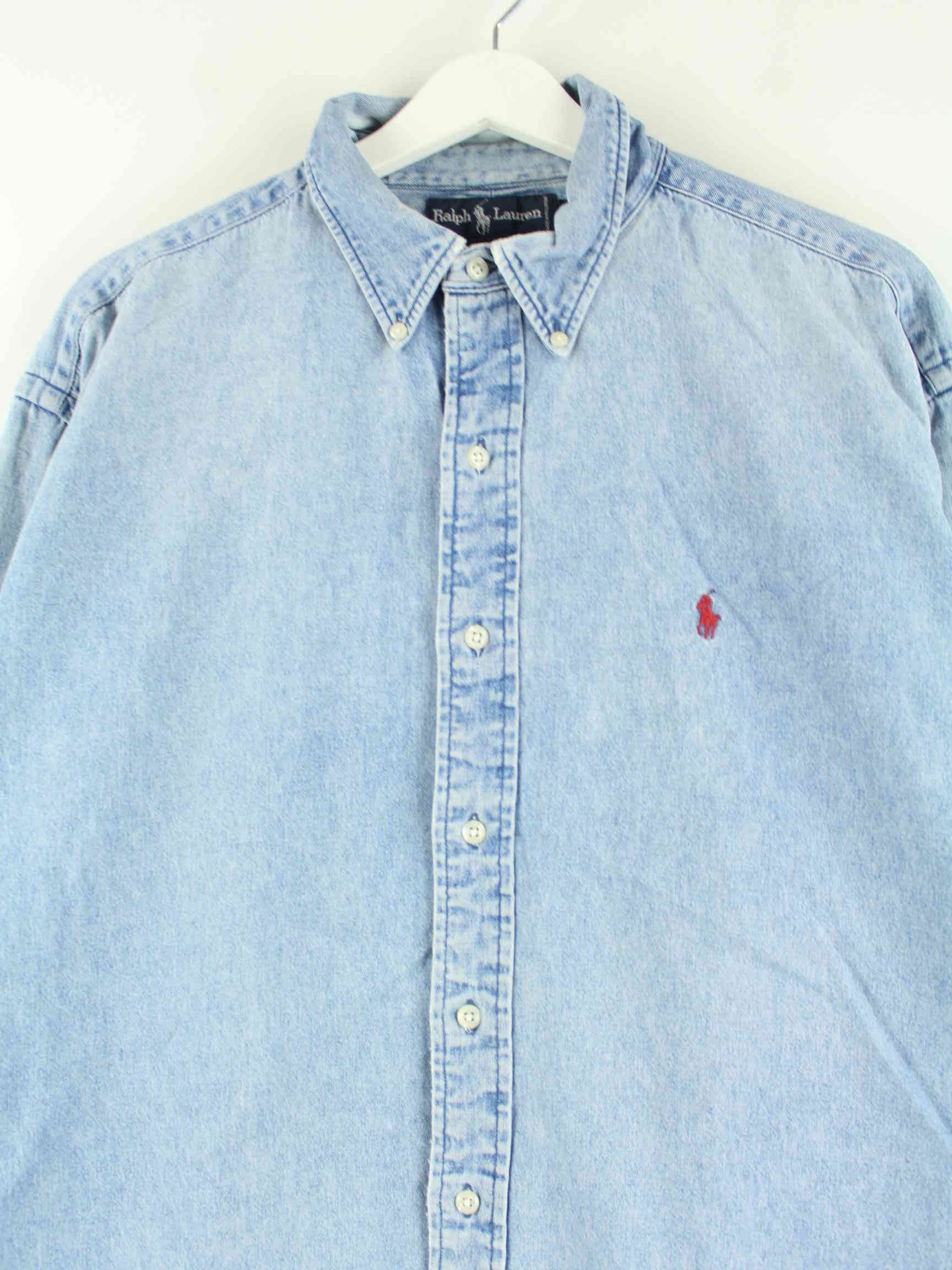 Ralph Lauren 90s Vintage Blaire Jeans Hemd Blau XL (detail image 1)