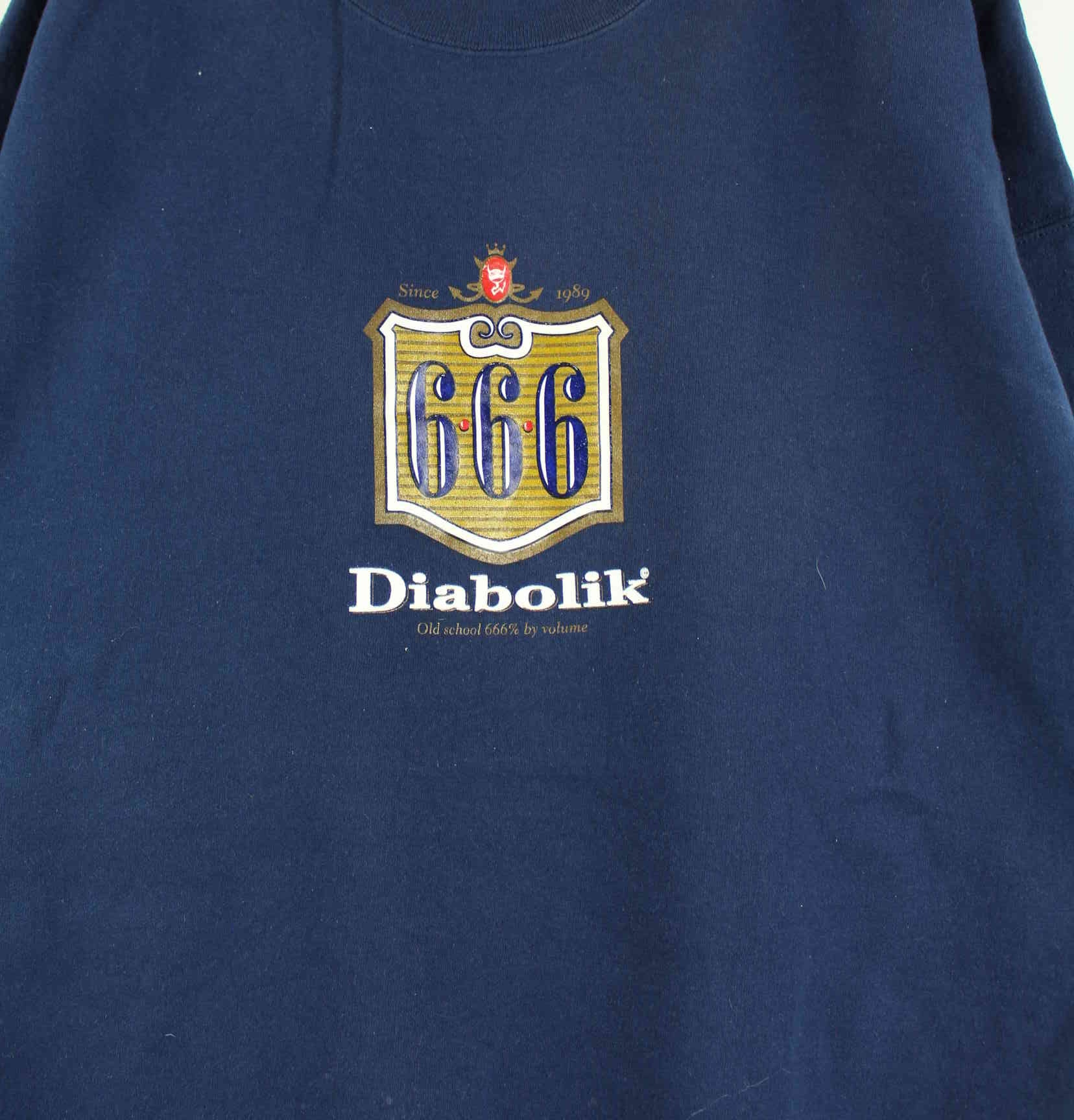 Hanes 90s Vintage Diabolik Print Heavy Sweater Blau XXL (detail image 1)