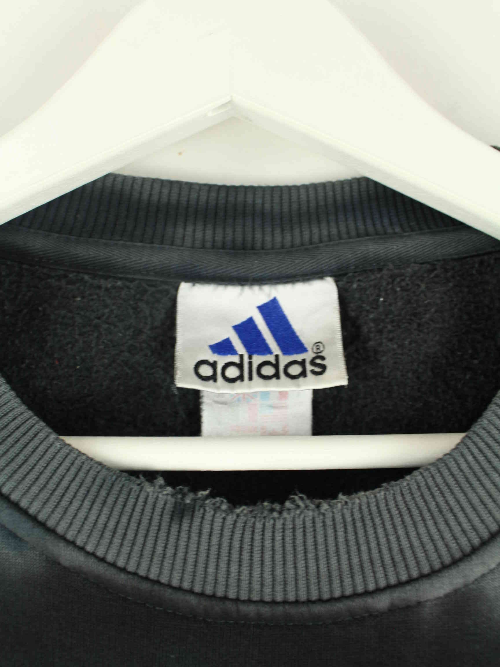 Adidas 90s Vintage Big Logo Embroidered Tie Dye Sweater Grau M (detail image 2)