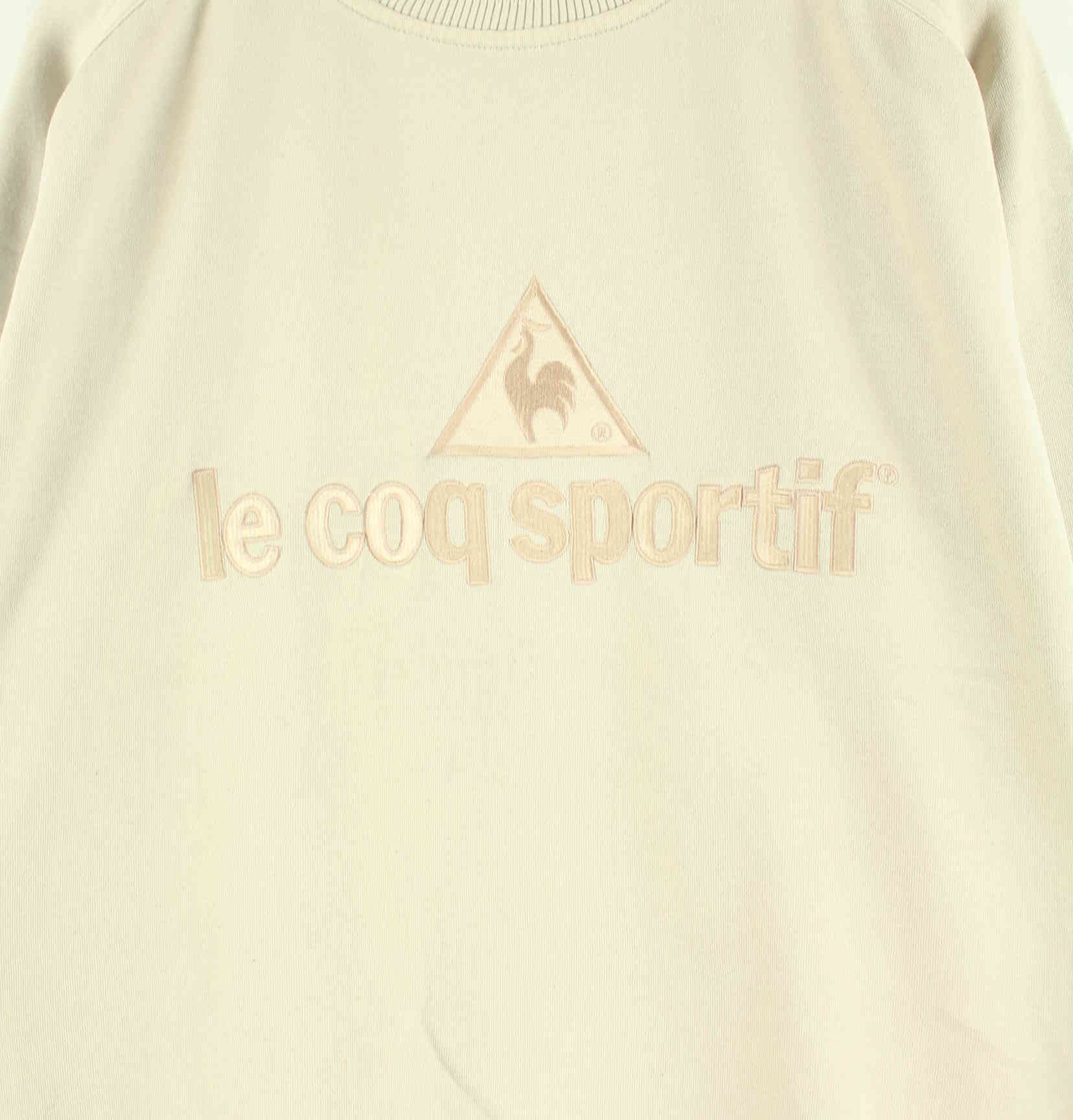 Le Coq Sportif 90s Vintage Embroidered Sweater Beige L (detail image 1)