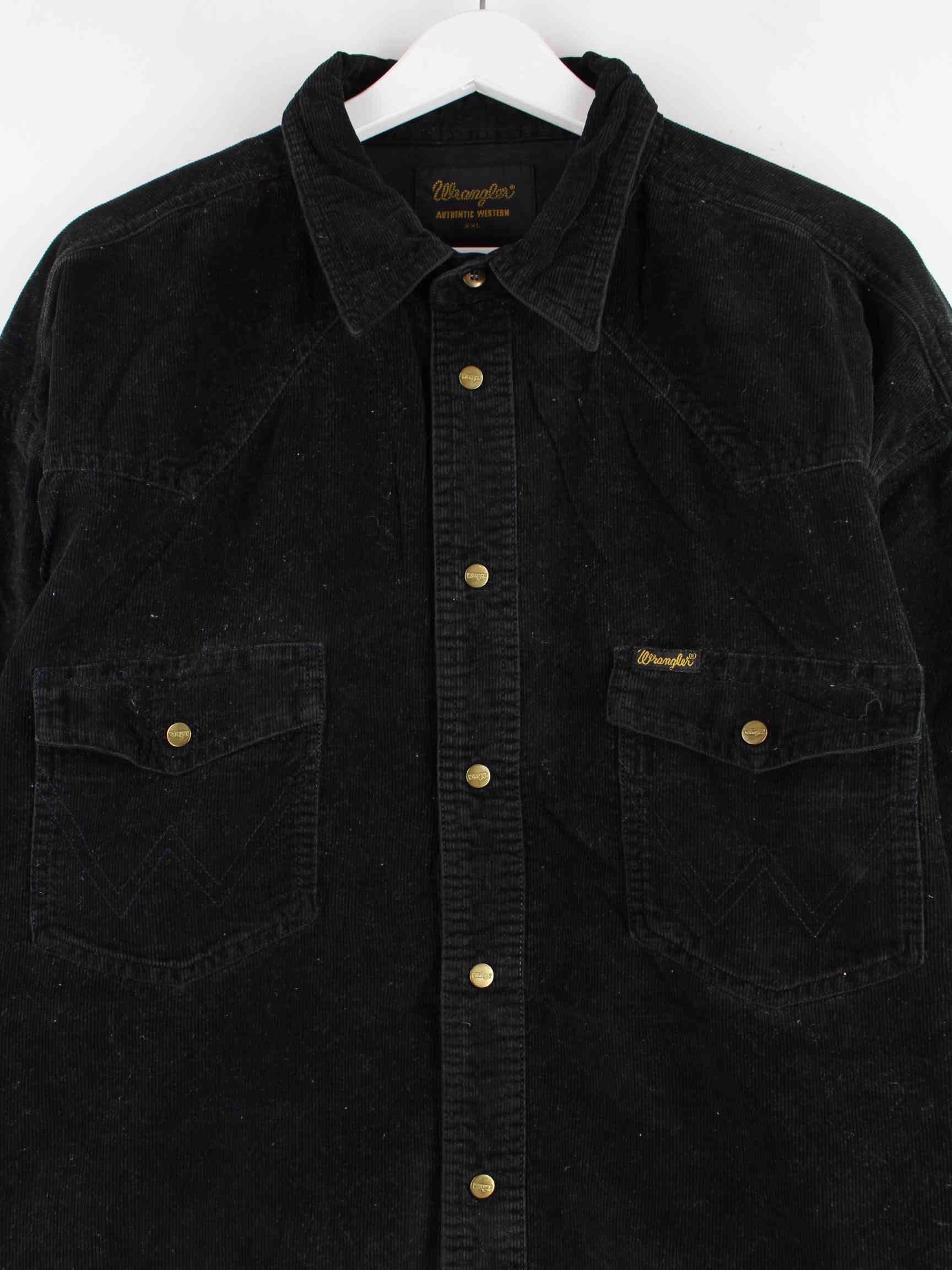 Wrangler 90s Vintage Cord Hemd Schwarz XXL (detail image 1)