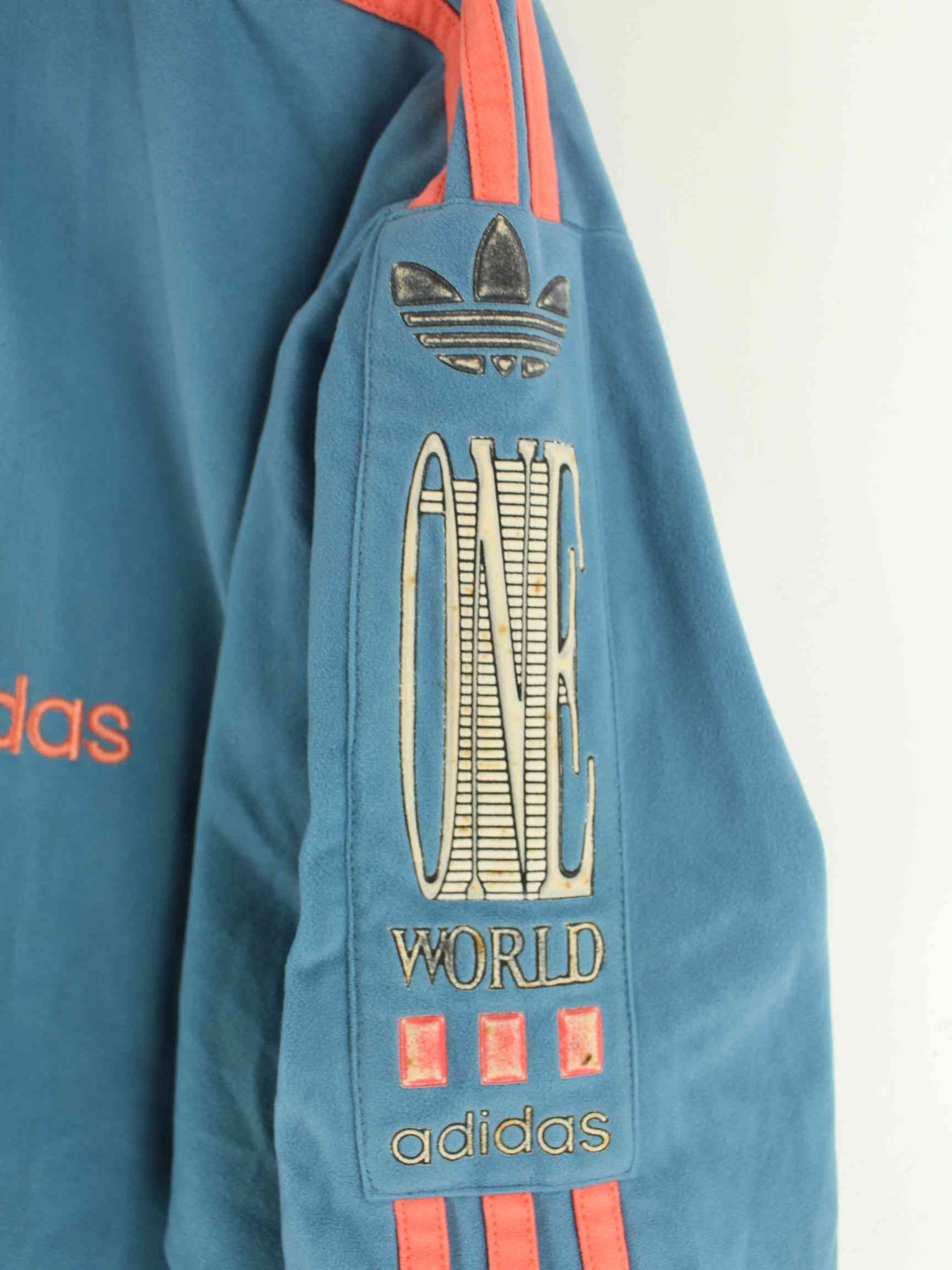 Adidas 80s Vintage One World Velours Trainingsjacke Blau M (detail image 10)