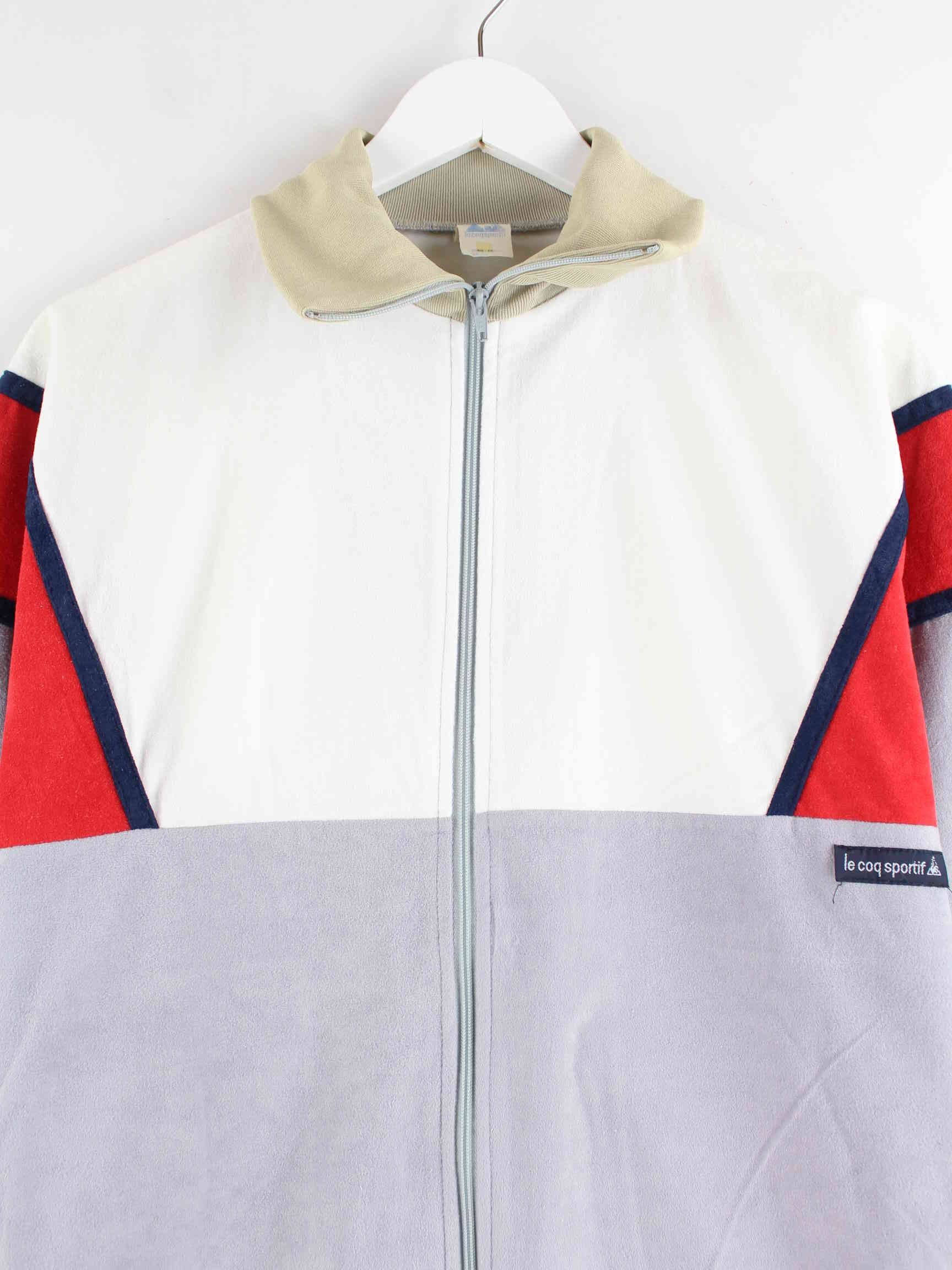 Le Coq Sportif 90s Vintage Velour Trainingsjacke Grau M (detail image 1)