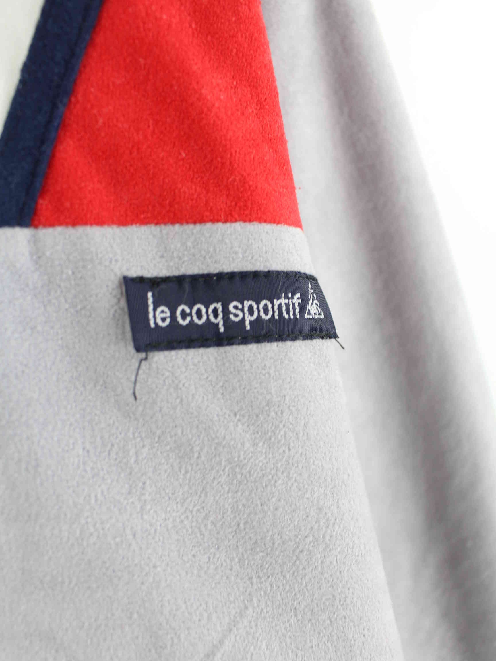 Le Coq Sportif 90s Vintage Velour Trainingsjacke Grau M (detail image 3)