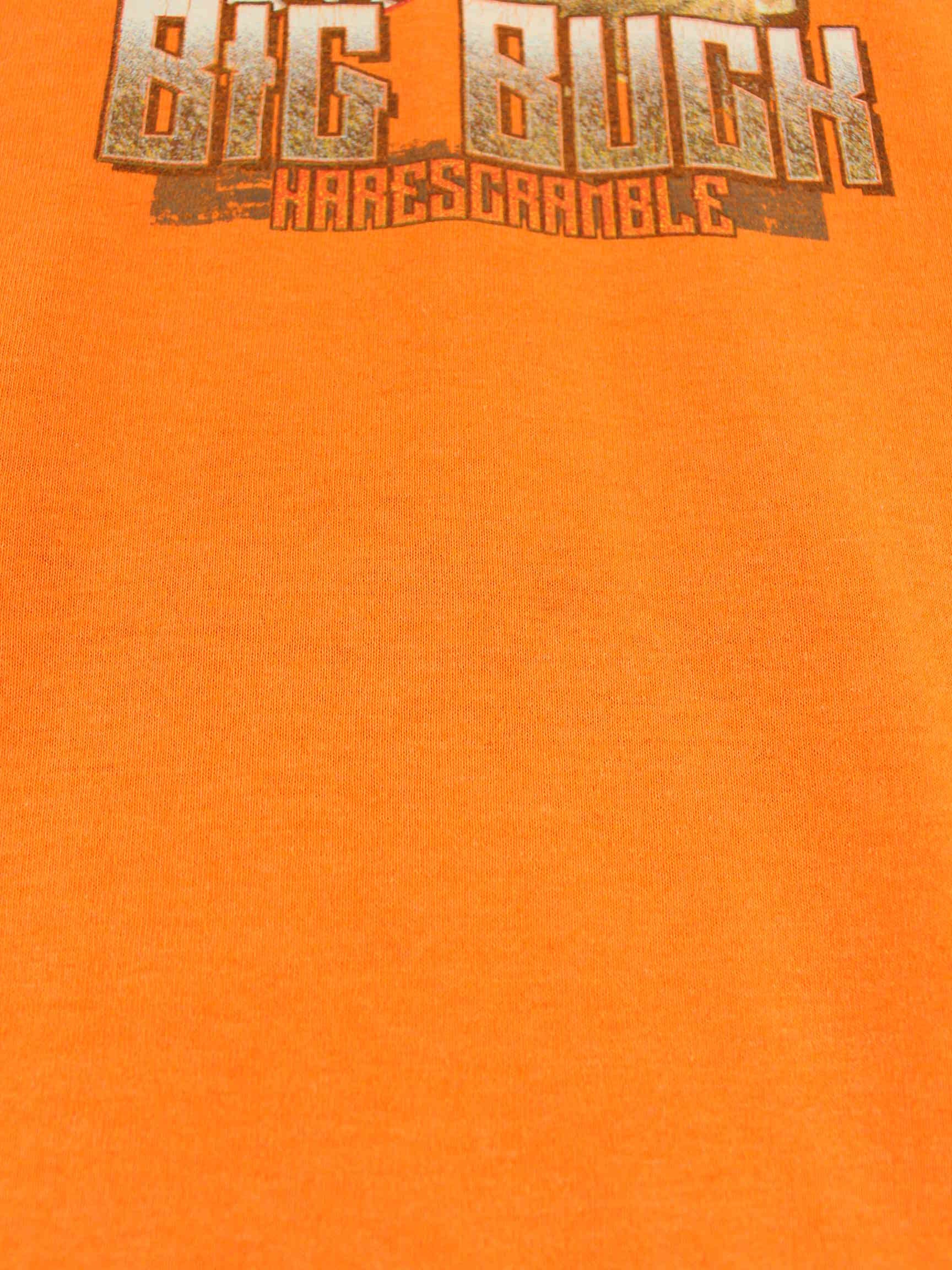 Gildan Damen Big Buck Moto Racing Print T-Shirt Orange XXS (detail image 4)
