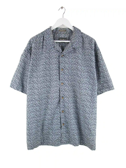 Eddie Bauer Pattern Kurzarm Hemd Blau XL