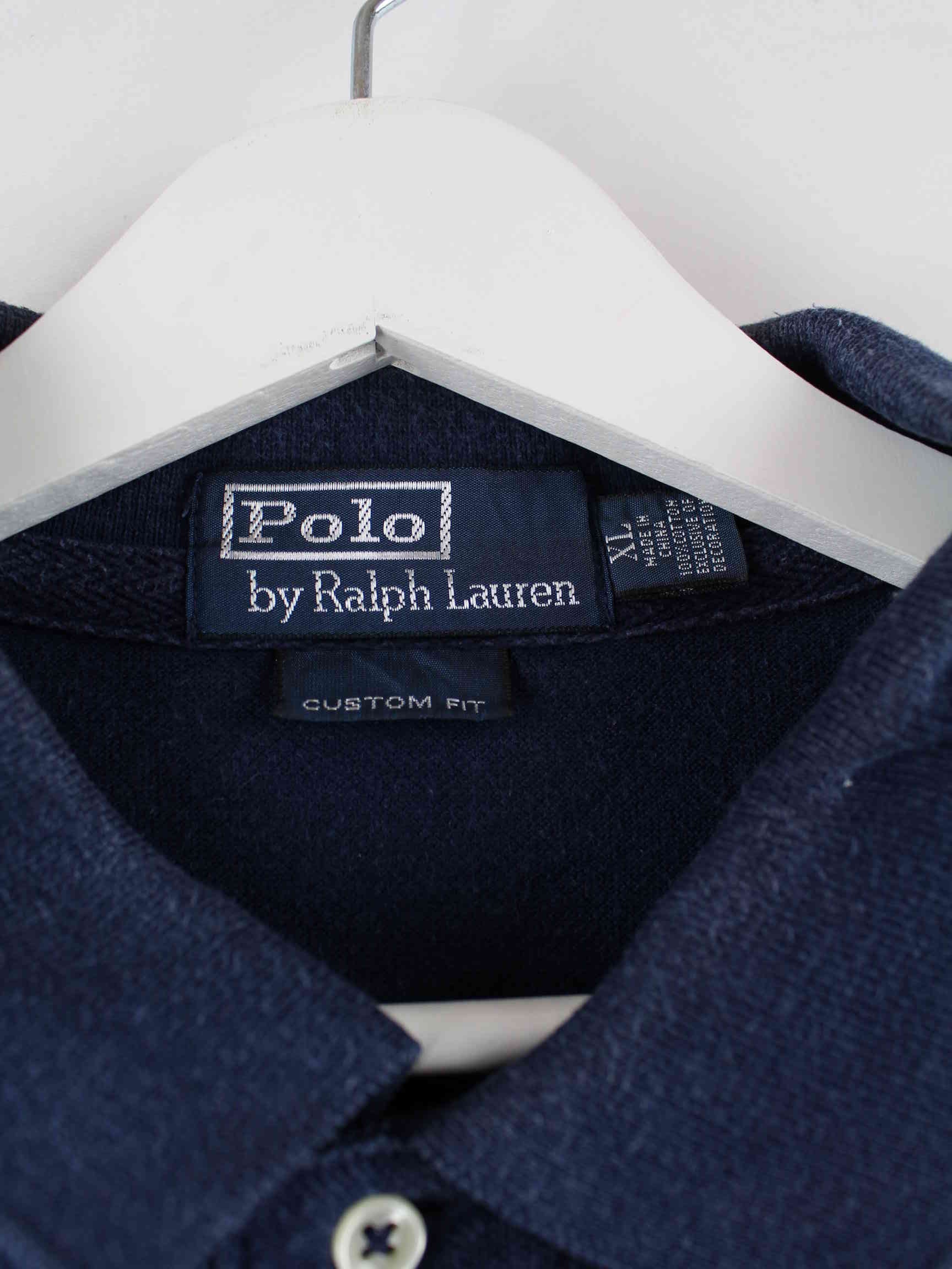 Ralph Lauren 90s Vintage Embroidered Polo Blau XL (detail image 2)