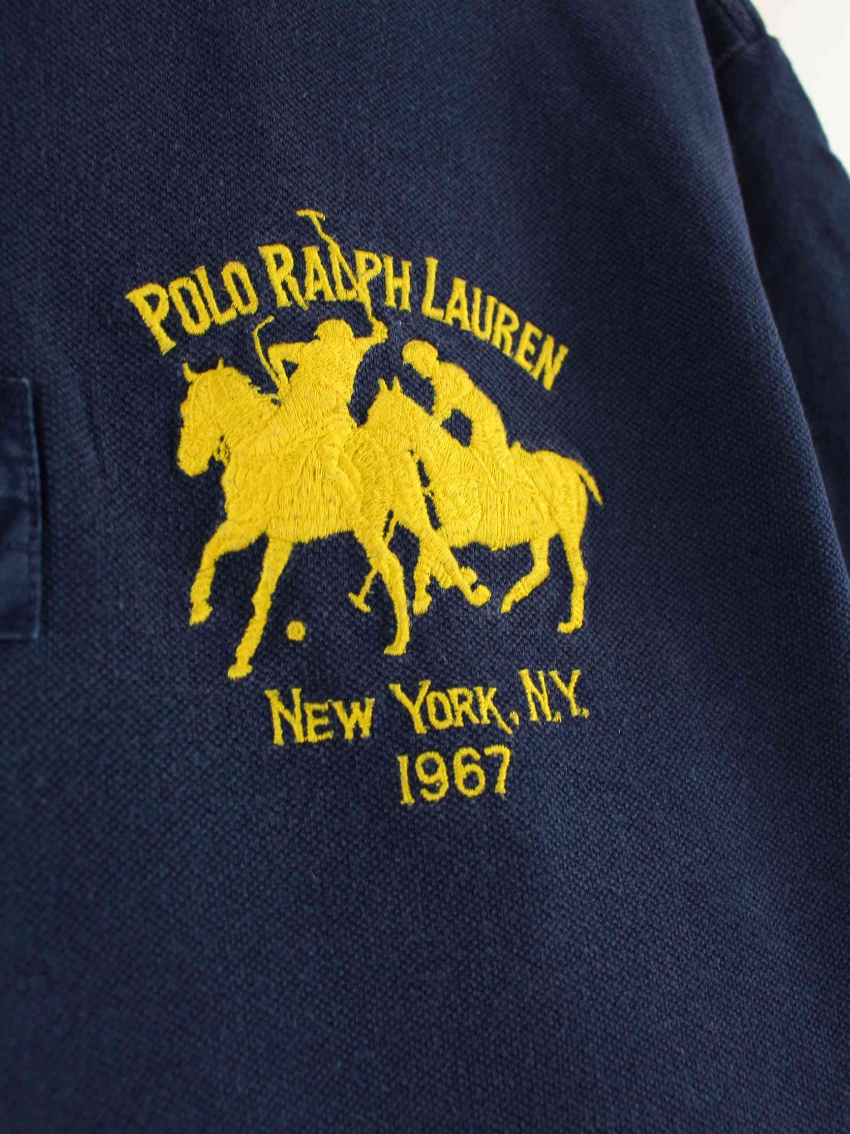 Ralph Lauren 90s Vintage Embroidered Polo Blau XL (detail image 3)