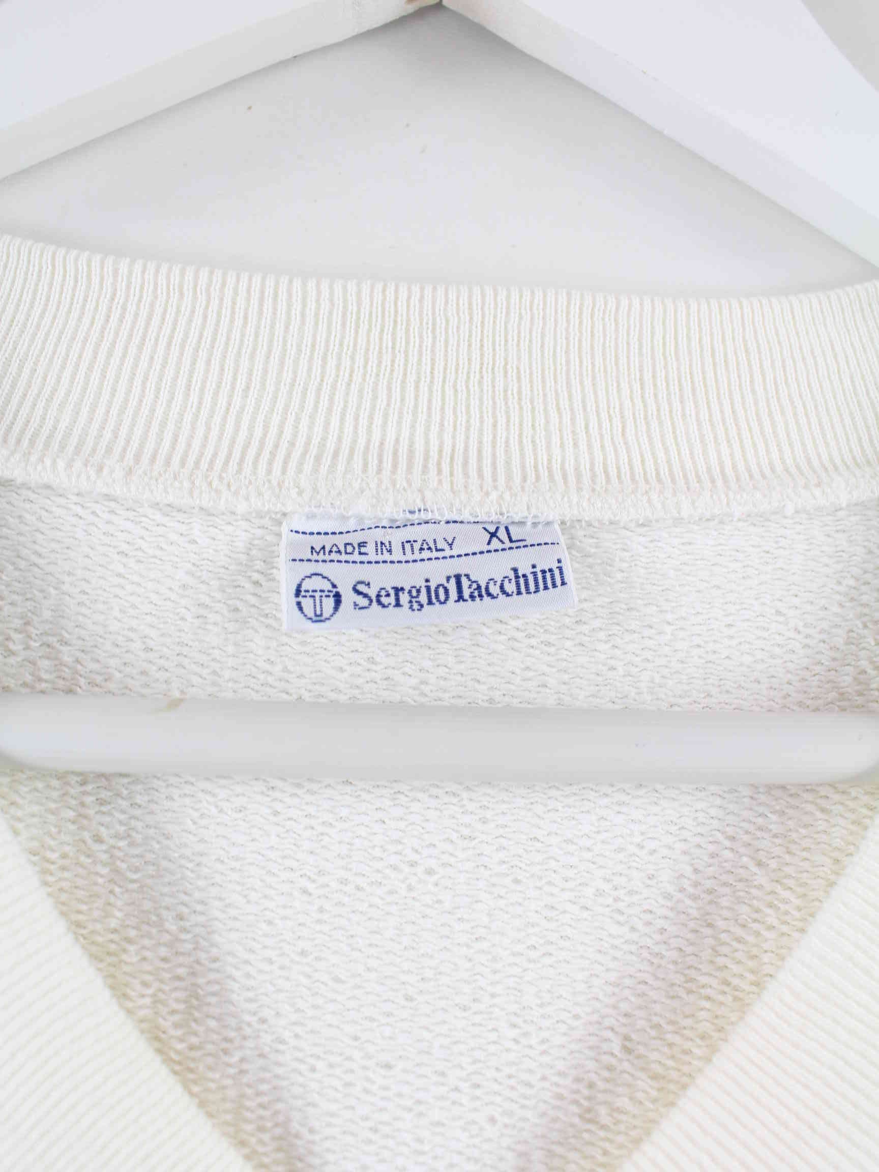 Sergio Tacchini 90s Vintage Embroidered Pullunder Weiß XL (detail image 2)