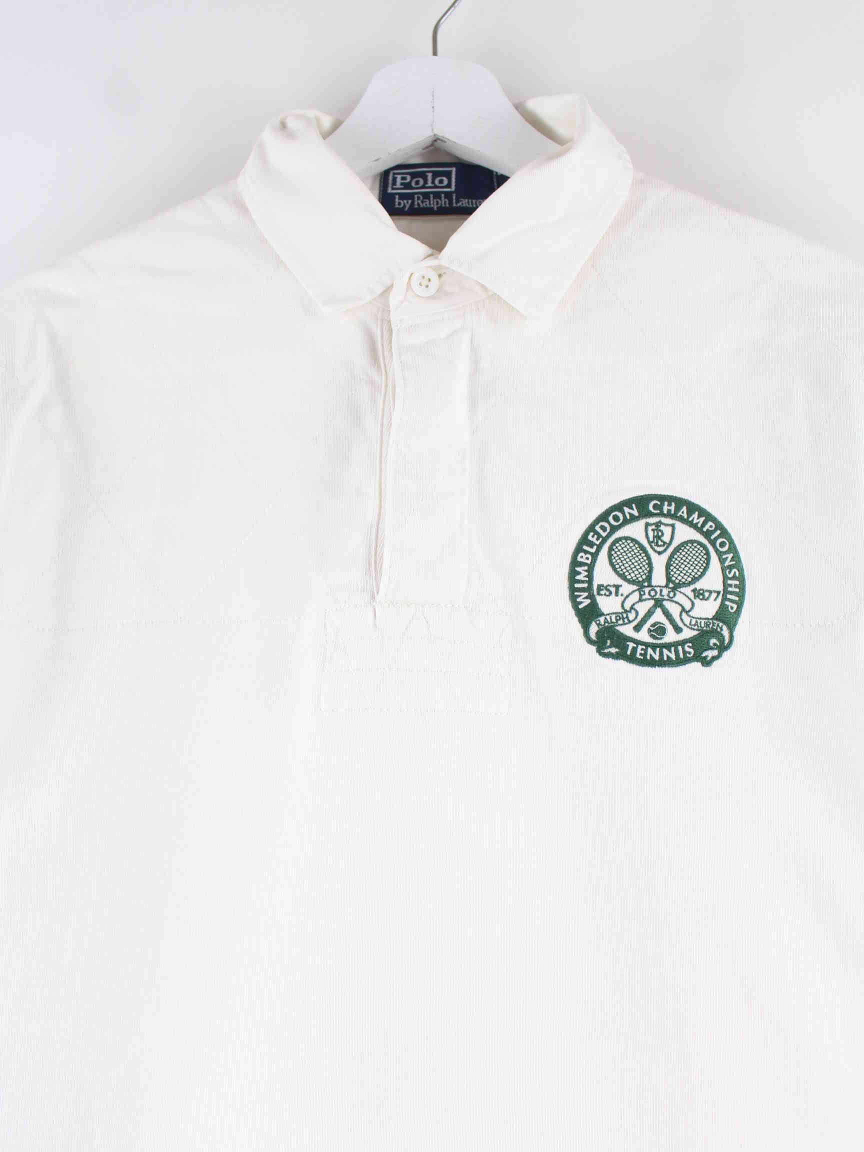 Ralph Lauren 90s Vintage Wimbledon Embroidered Polo Weiß M (detail image 1)