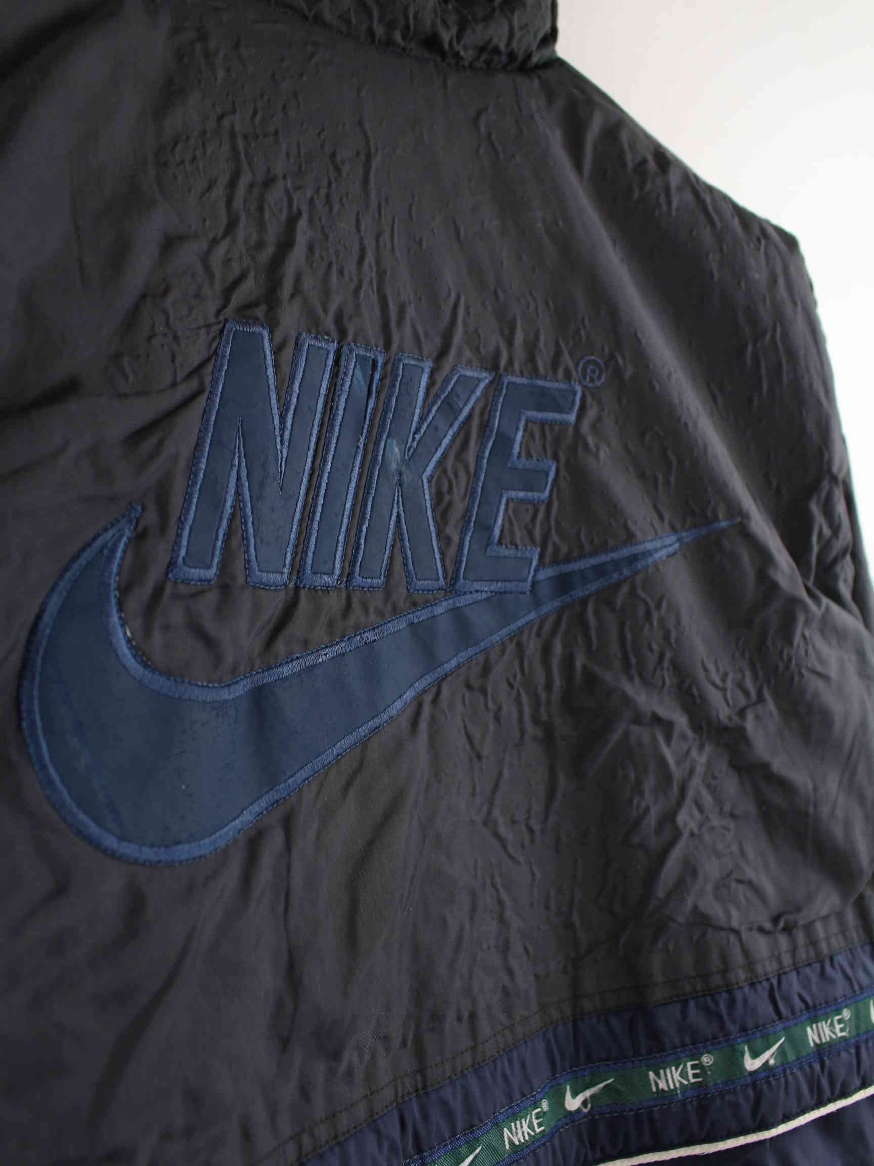 Nike 90s Vintage Big Logo Embroidered Jacke Schwarz XS (detail image 6)