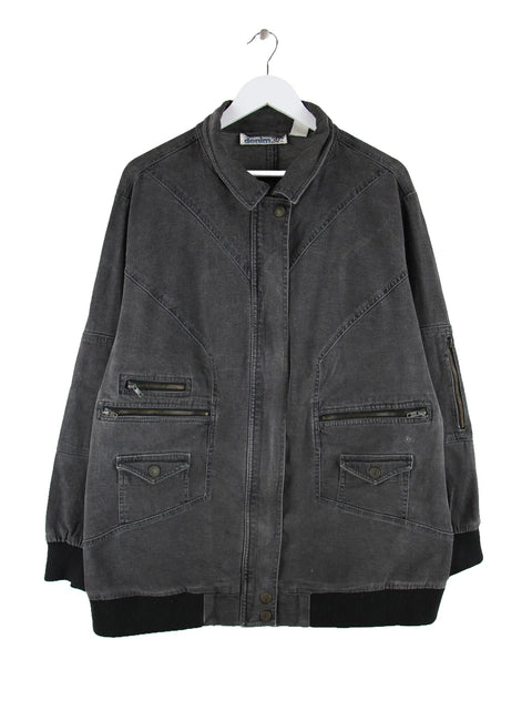 Vintage Damen 90s Jeans Jacke Grau XXL
