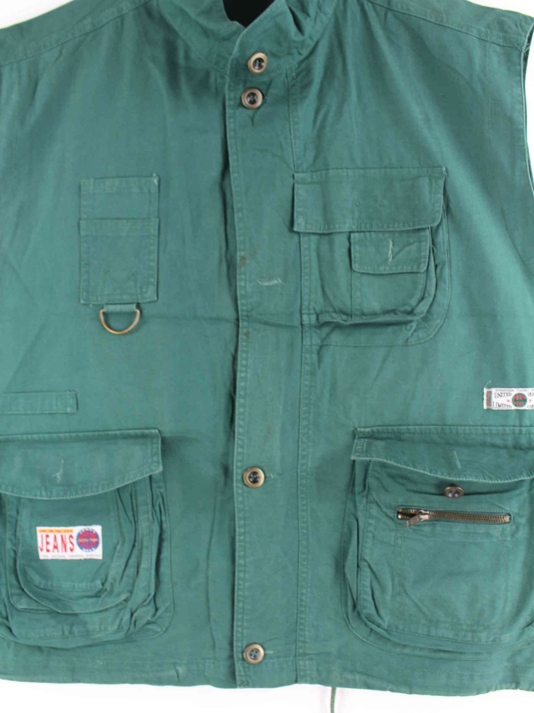 Vintage 90s Workwear Weste Grün L (detail image 1)