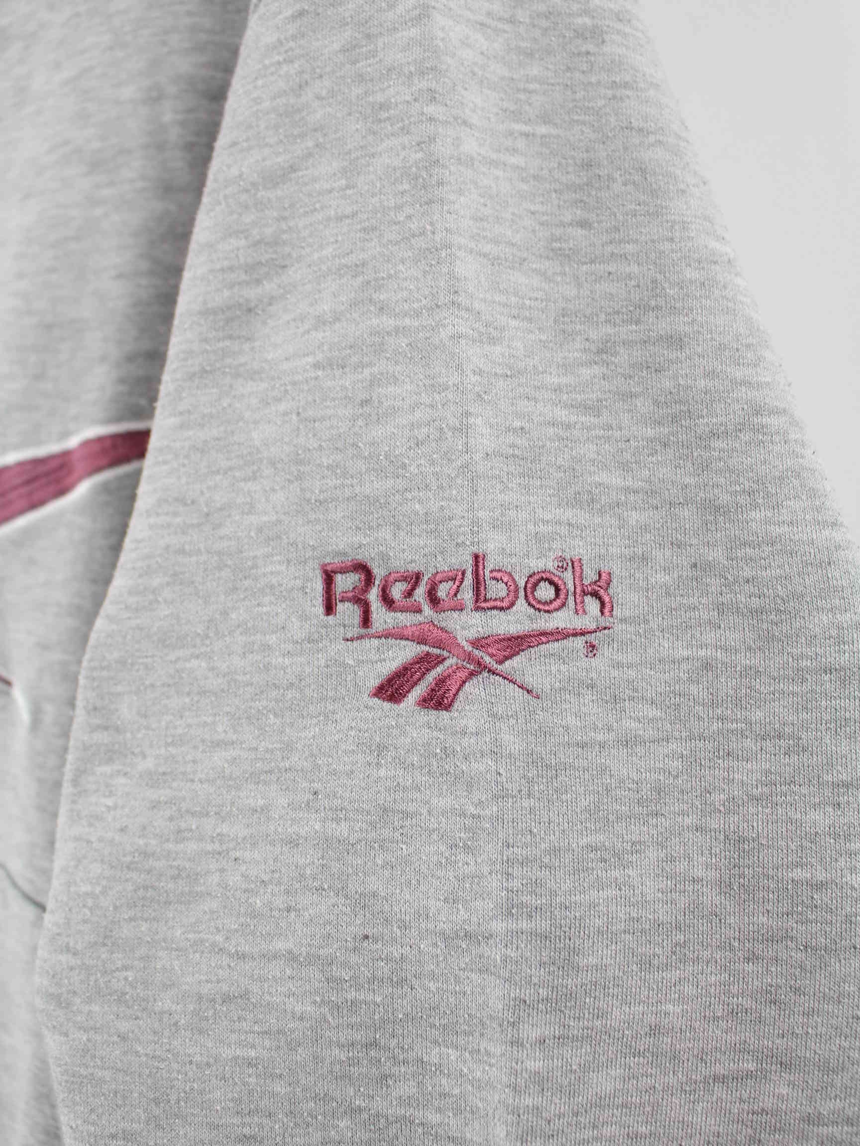 Reebok 90s Vintage Embroidered Hoodie Grau XL (detail image 4)