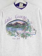 Vintage 90s Lake George Print Sweater Weiß L (detail image 1)