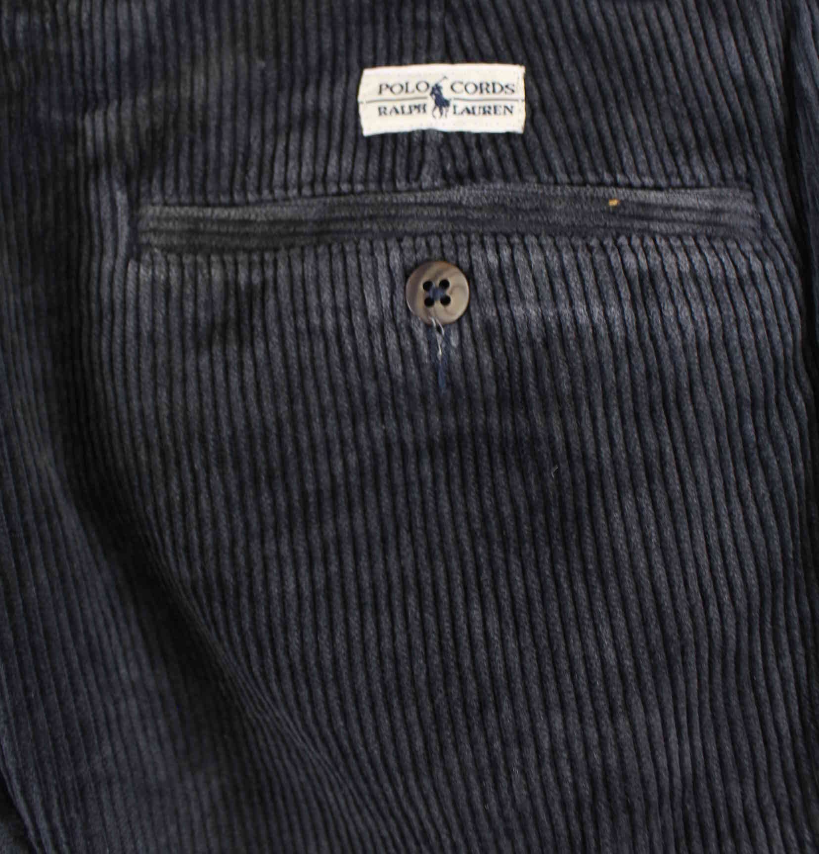 Ralph Lauren 90s Vintage Cord Hose Schwarz W30 L30 (detail image 5)