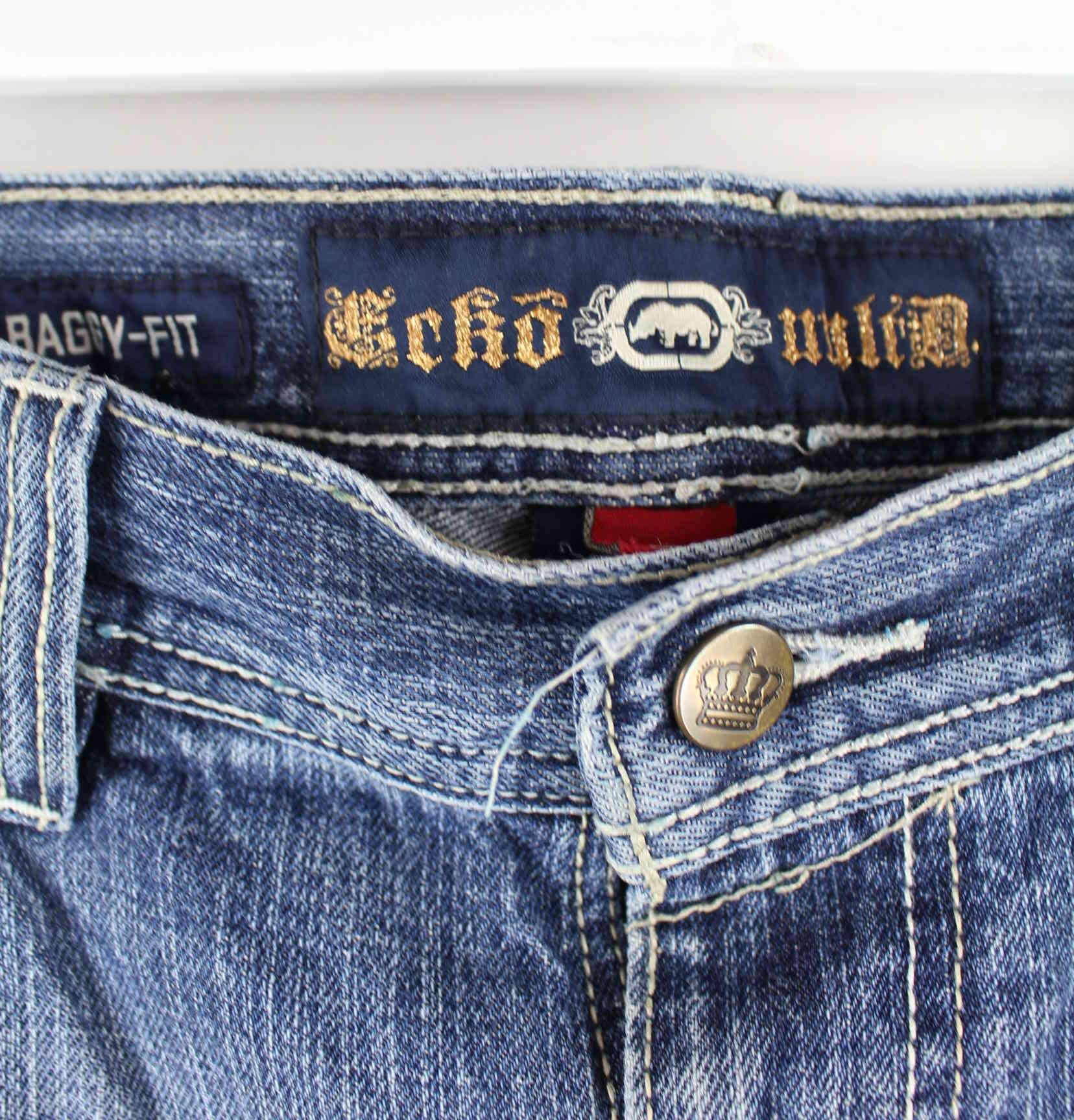 Ecko y2k Embroidered Baggy Fit Jeans Blau W36 L34 (detail image 3)