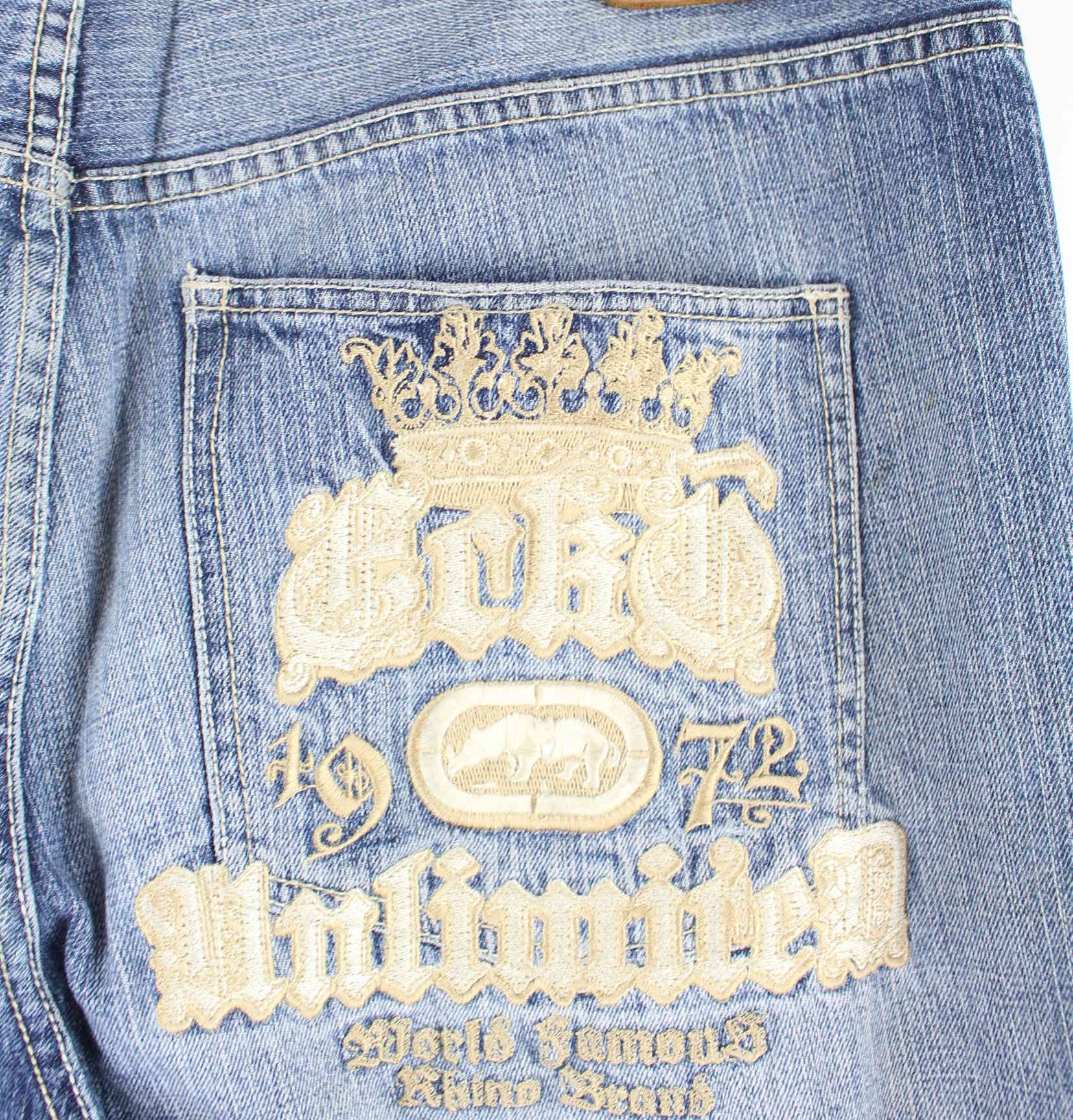 Ecko y2k Embroidered Baggy Fit Jeans Blau W36 L34 (detail image 4)