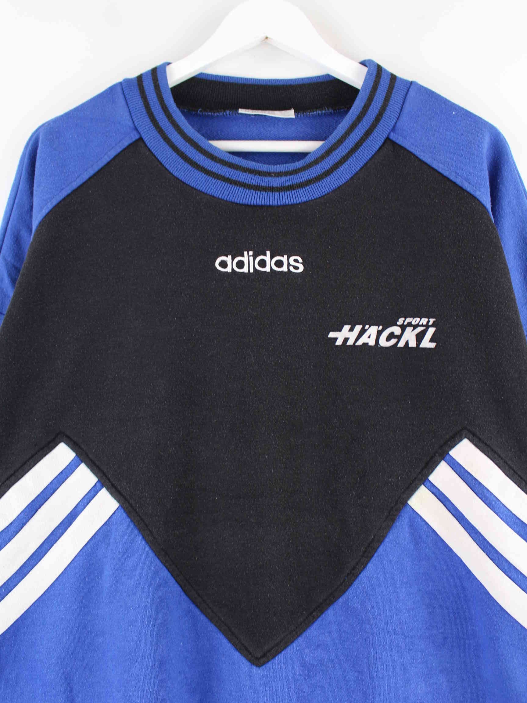 Adidas 80s Vintage Embroidered Football Sweater Blau 3XL (detail image 1)