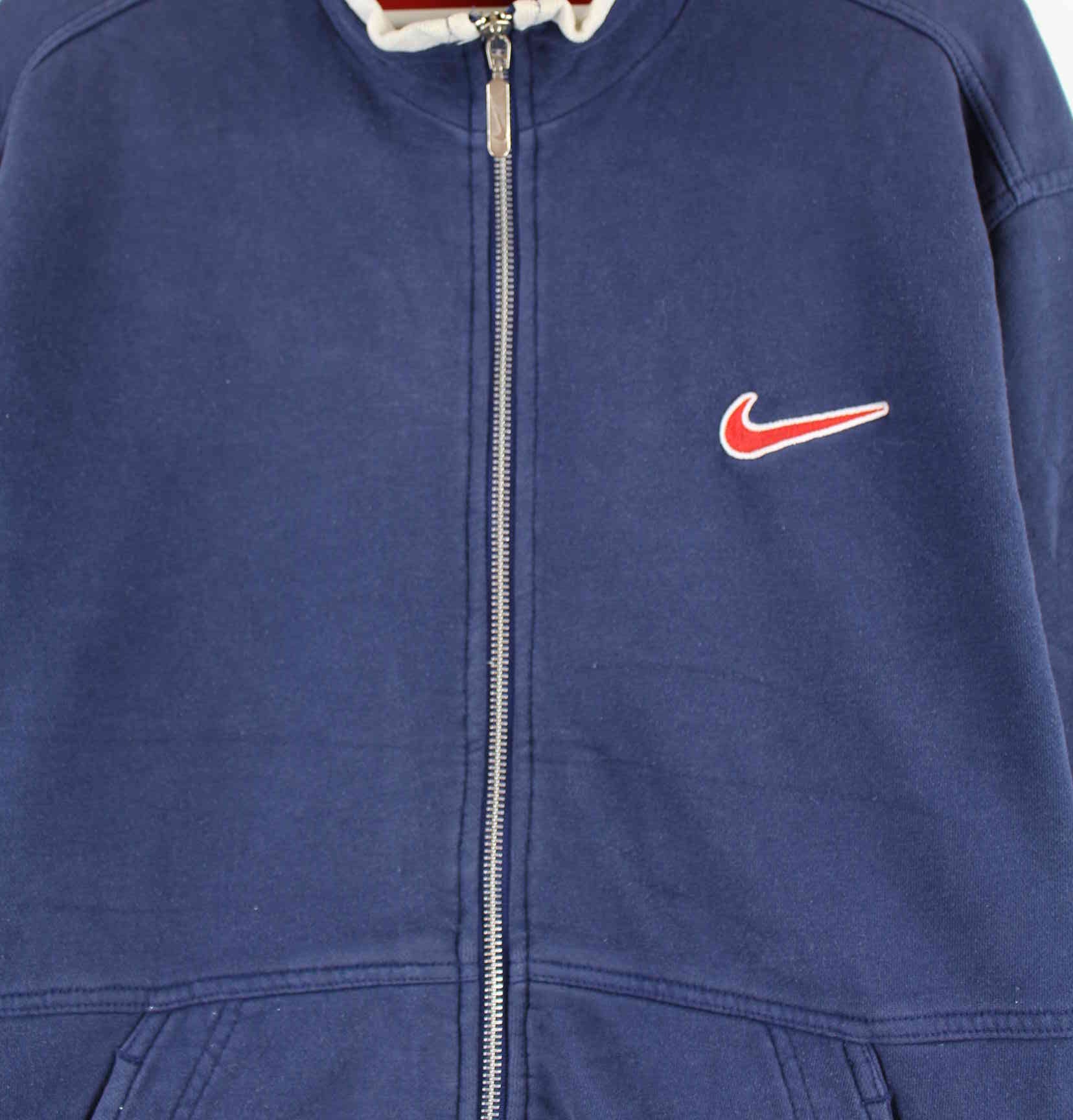 Nike 90s Vintage Big Swoosh Embroidered Sweatjacke Blau S (detail image 1)