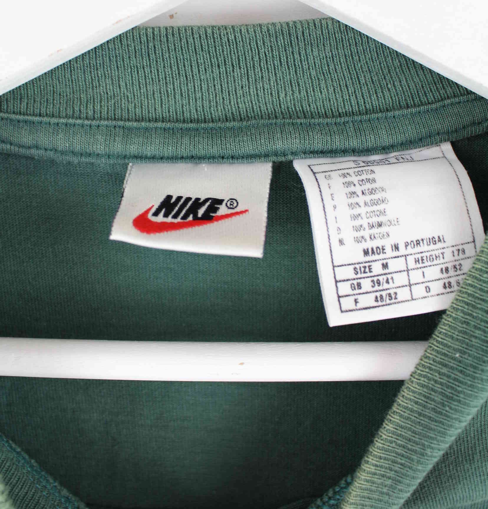 Nike 90s Vintage Embroidered Swoosh T-Shirt Grün M (detail image 3)