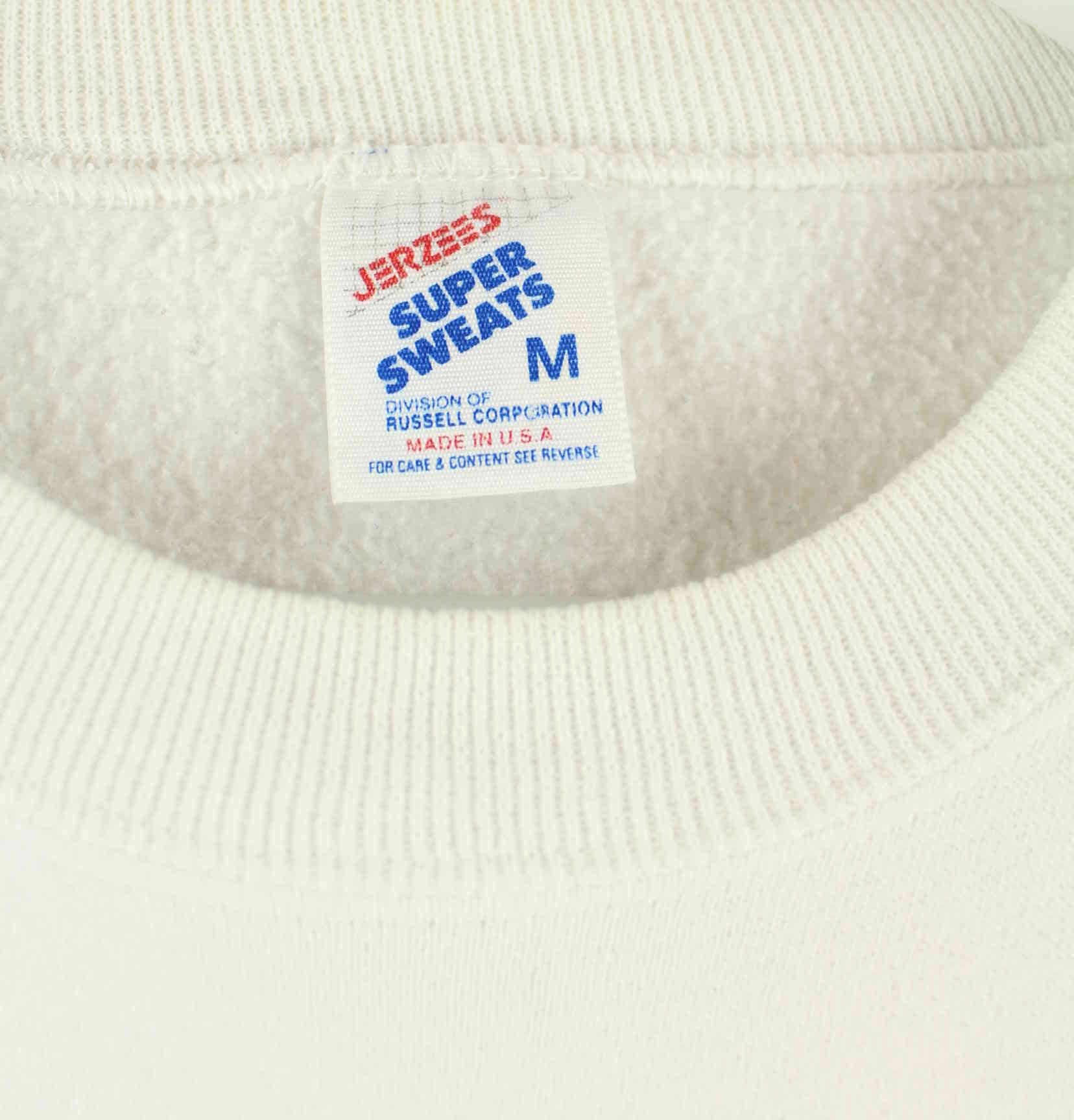 Jerzees 90s Vintage Dog Print Sweater Weiß M (detail image 2)