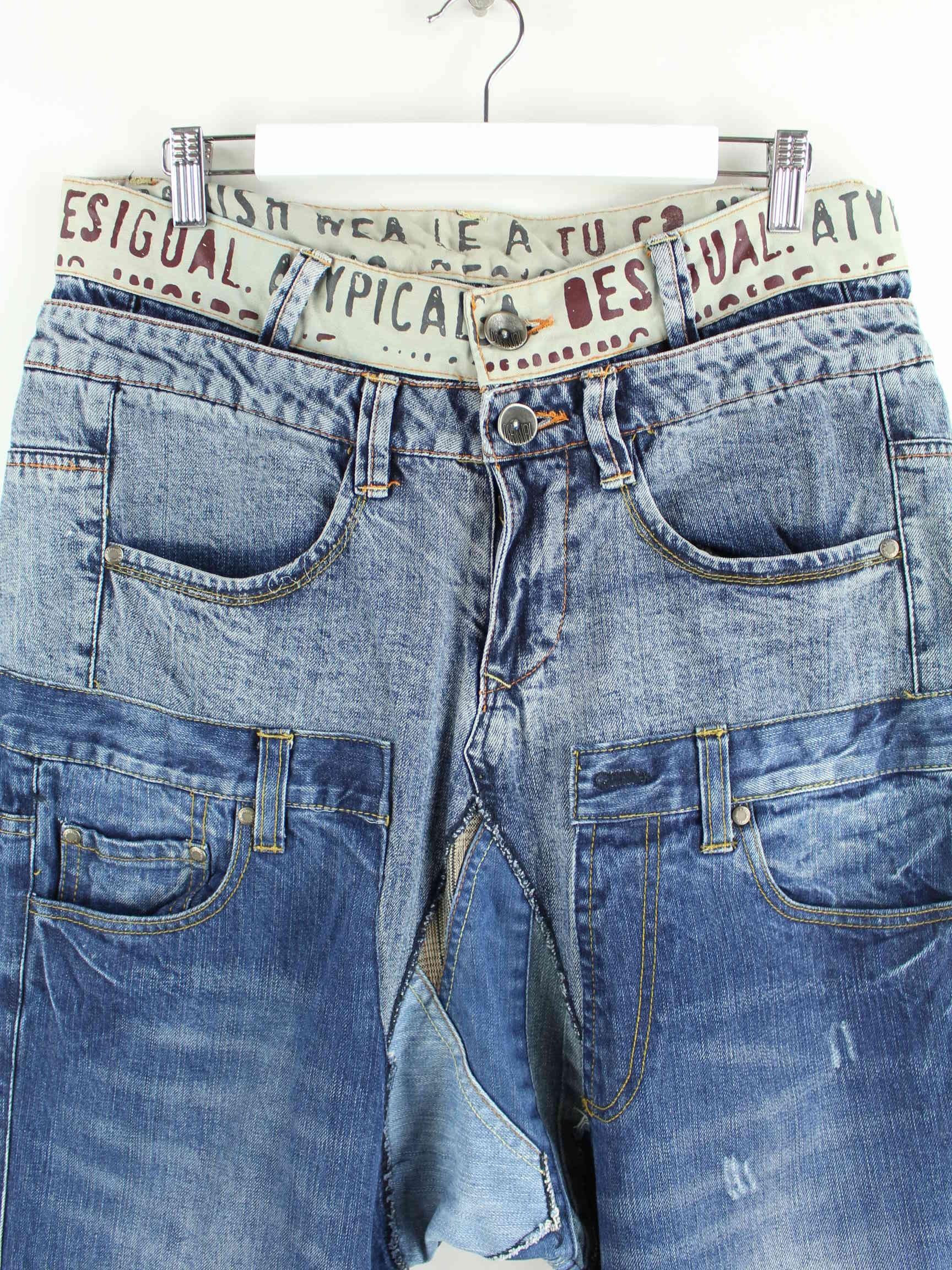 Desigual Crazy Patchwork Jeans Blau W34 L34 (detail image 1)