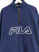 Fay 90s Vintage Embroidered Fleece Half Zip Sweater Blau L (detail image 1)