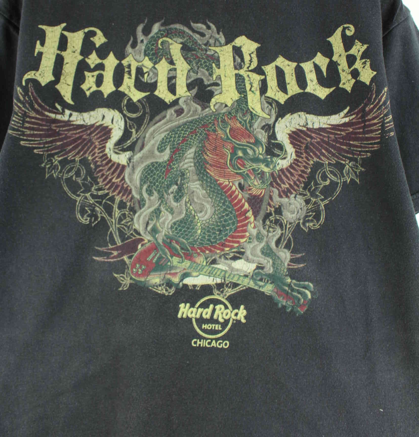 Hard Rock Cafe Dragon Chicago Print T-Shirt Schwarz M (detail image 1)