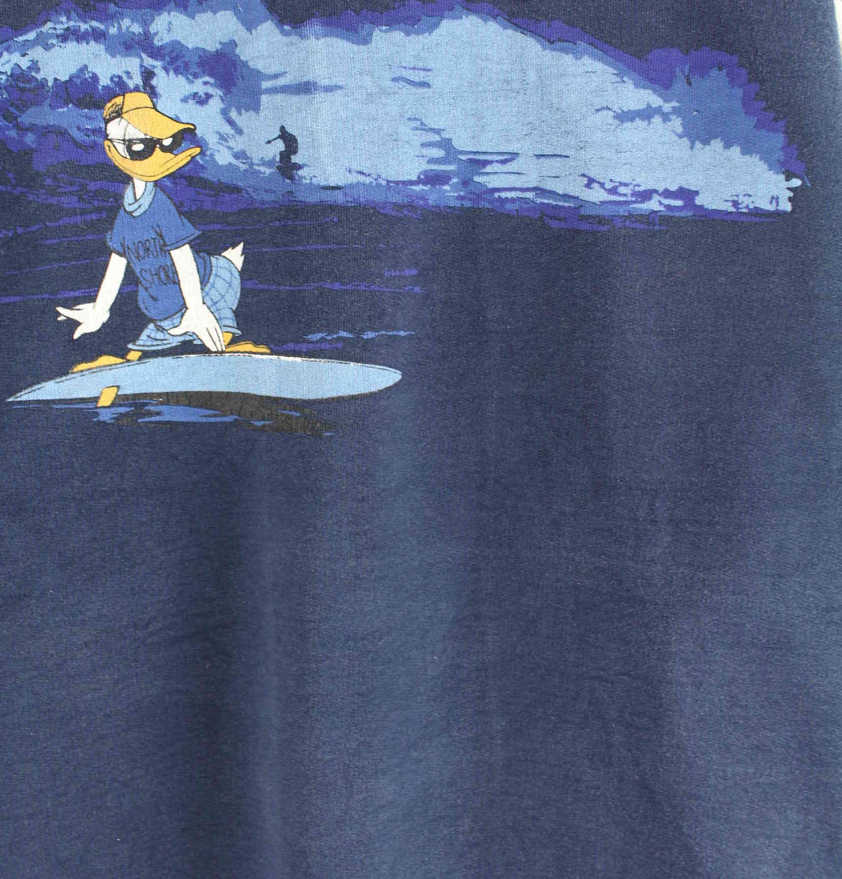 Disney 90s Vintage Donald Duck Surfing Print Sweater Blau XL (detail image 9)
