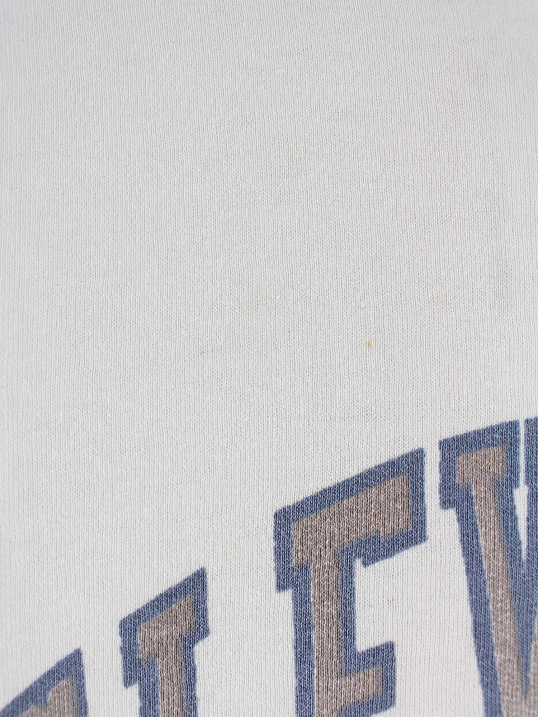 Vintage 90s Cleveland Print Sweater Weiß L (detail image 3)