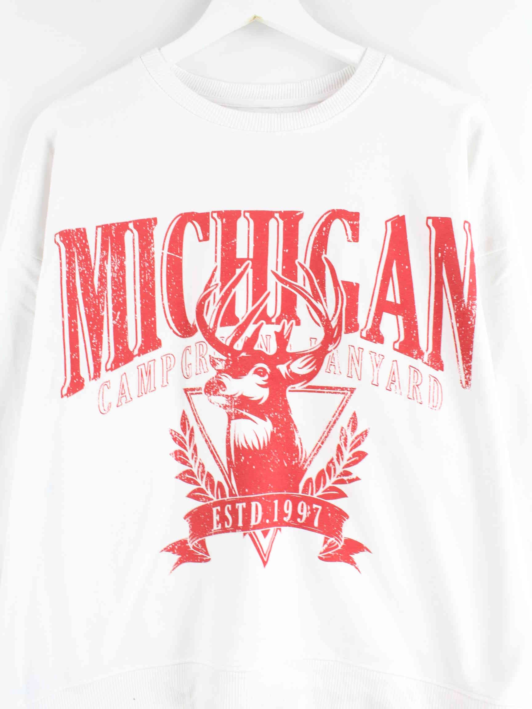 Vintage Michigan Print Sweater Weiß S (detail image 1)