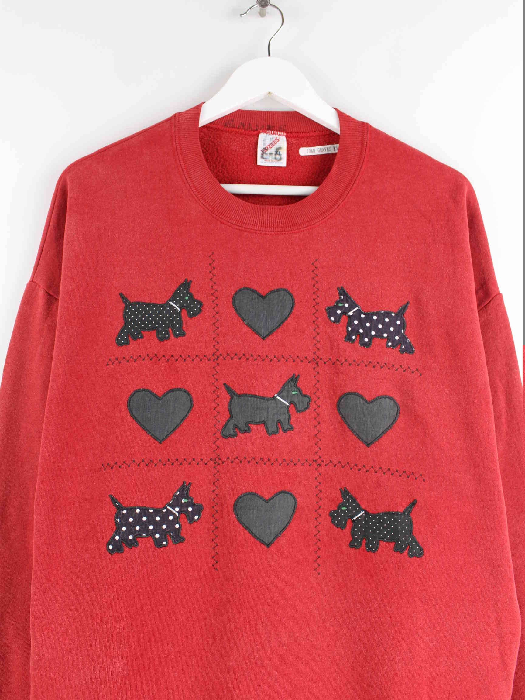 Jerzees 90s Vintage Dog Embroidered Sweater Rot XL (detail image 1)