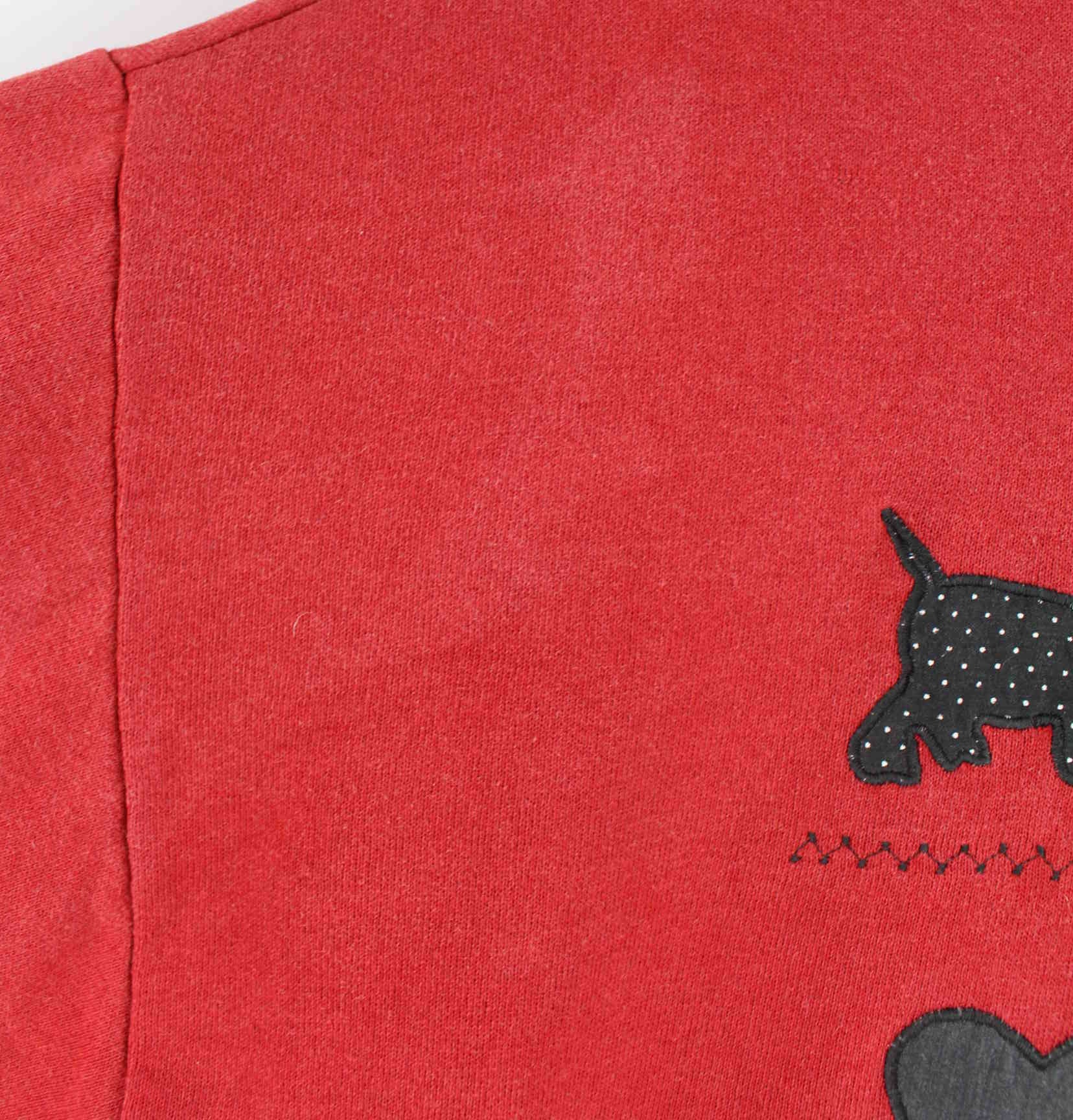 Jerzees 90s Vintage Dog Embroidered Sweater Rot XL (detail image 3)