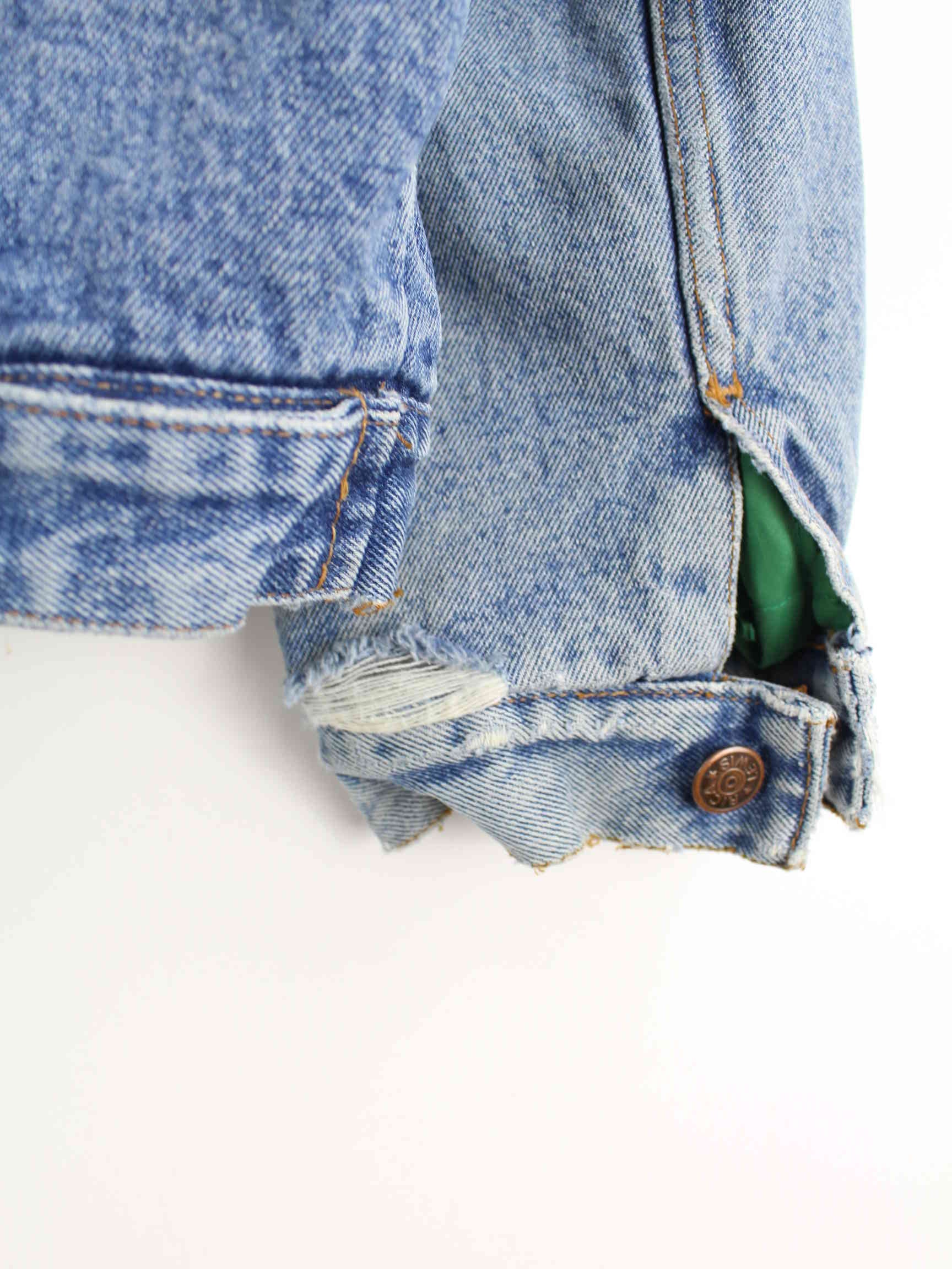 Vintage 90s Gefütterte Jeans Jacke Blau L (detail image 3)