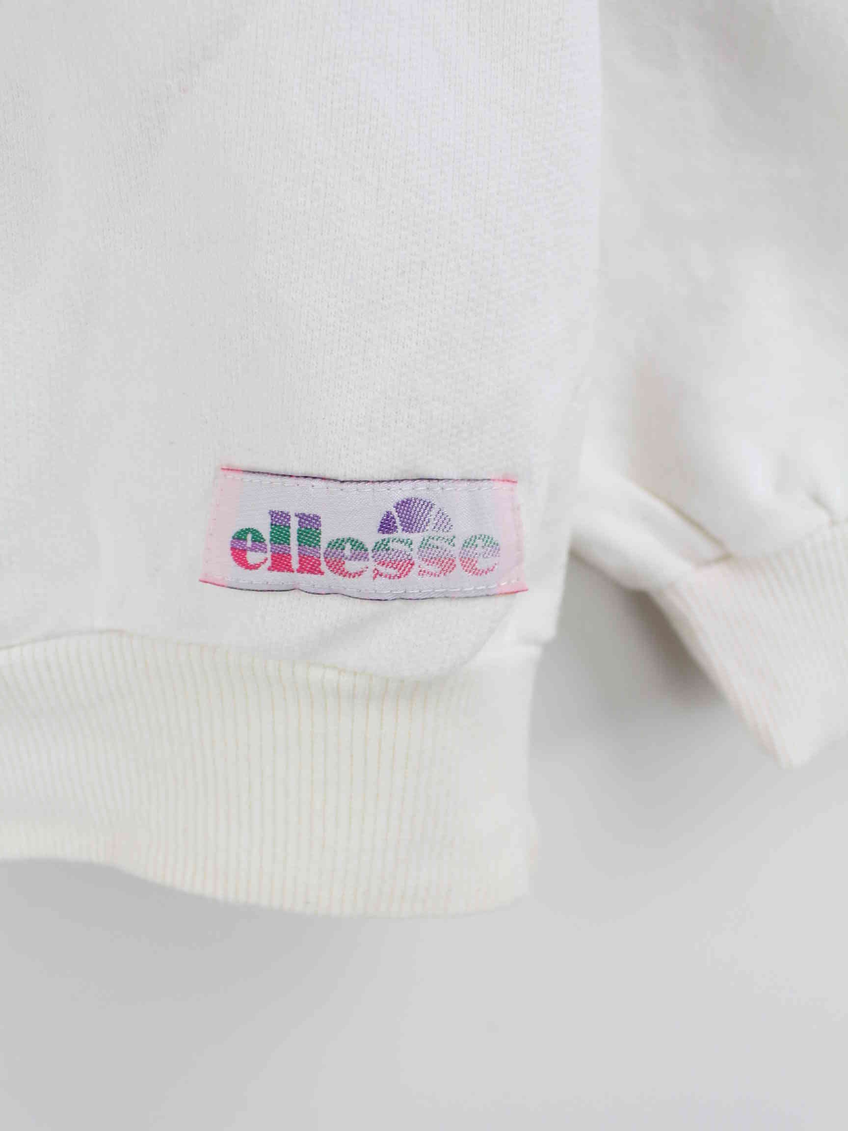 Ellesse Damen 90s Vintage Pattern Sweater Weiß S (detail image 3)