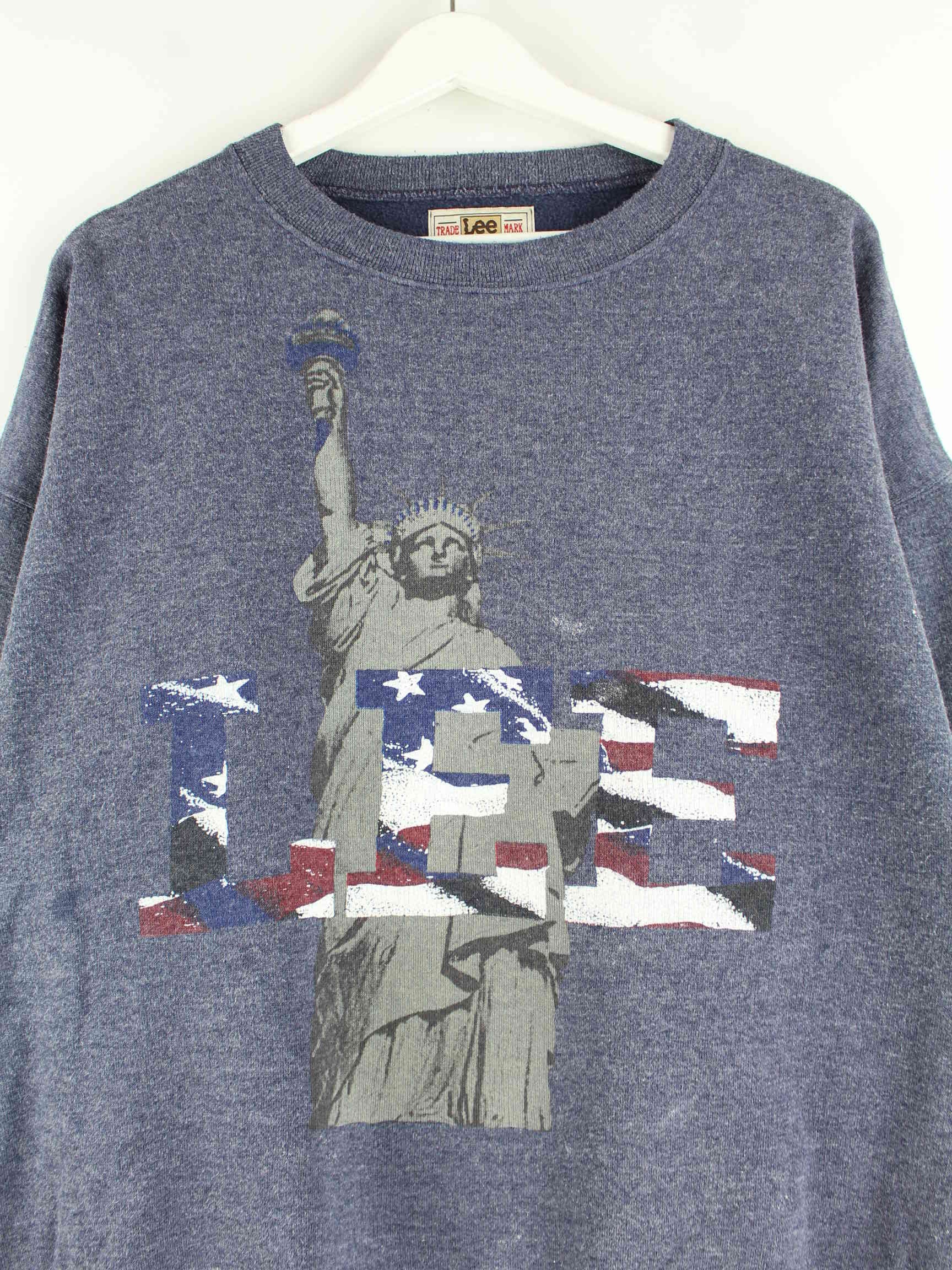 Lee 90s Vintage Print Sweater Blau XL (detail image 1)