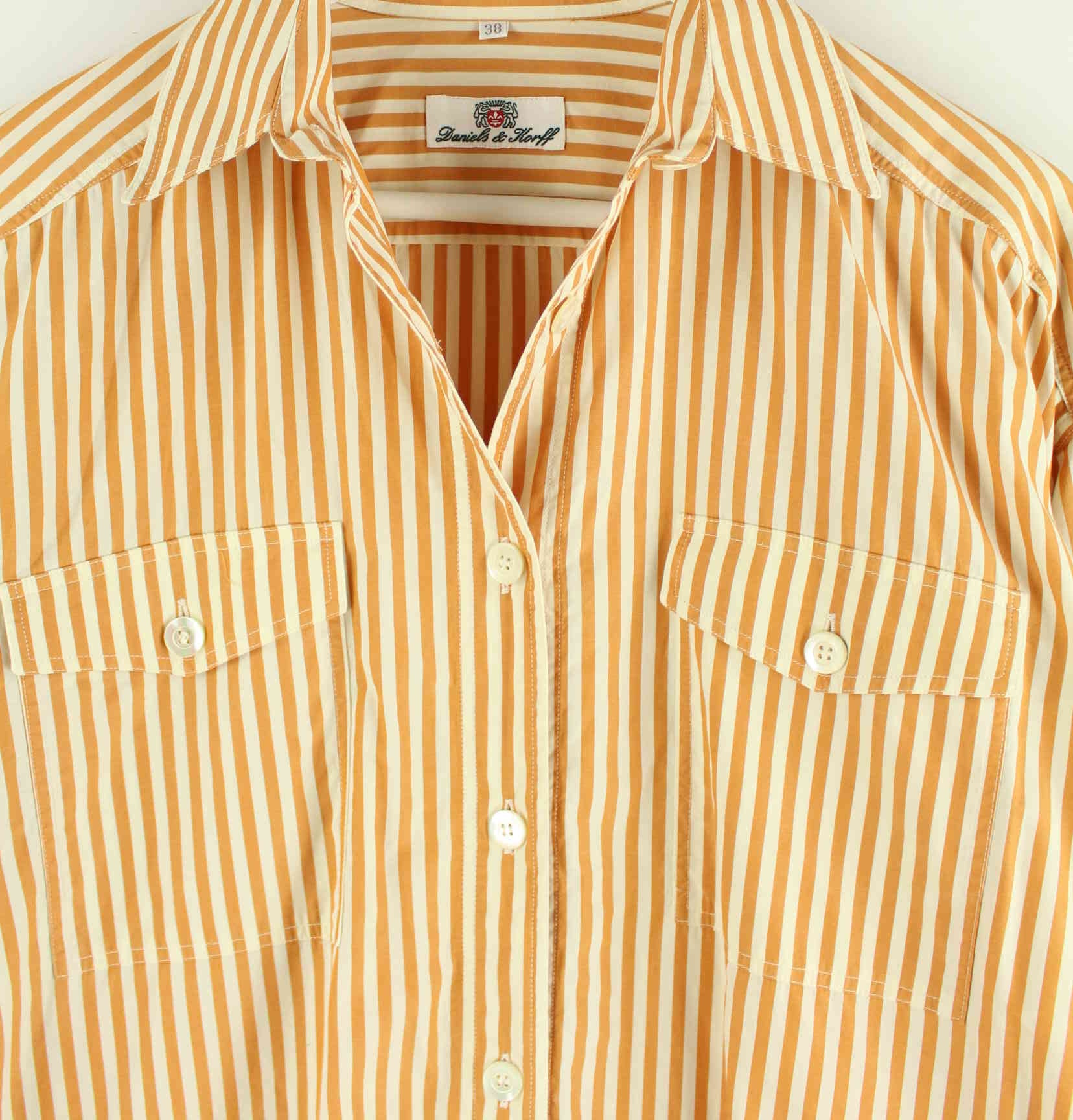 Vintage Damen 90s Gestreiftes Hemd Orange M (detail image 1)