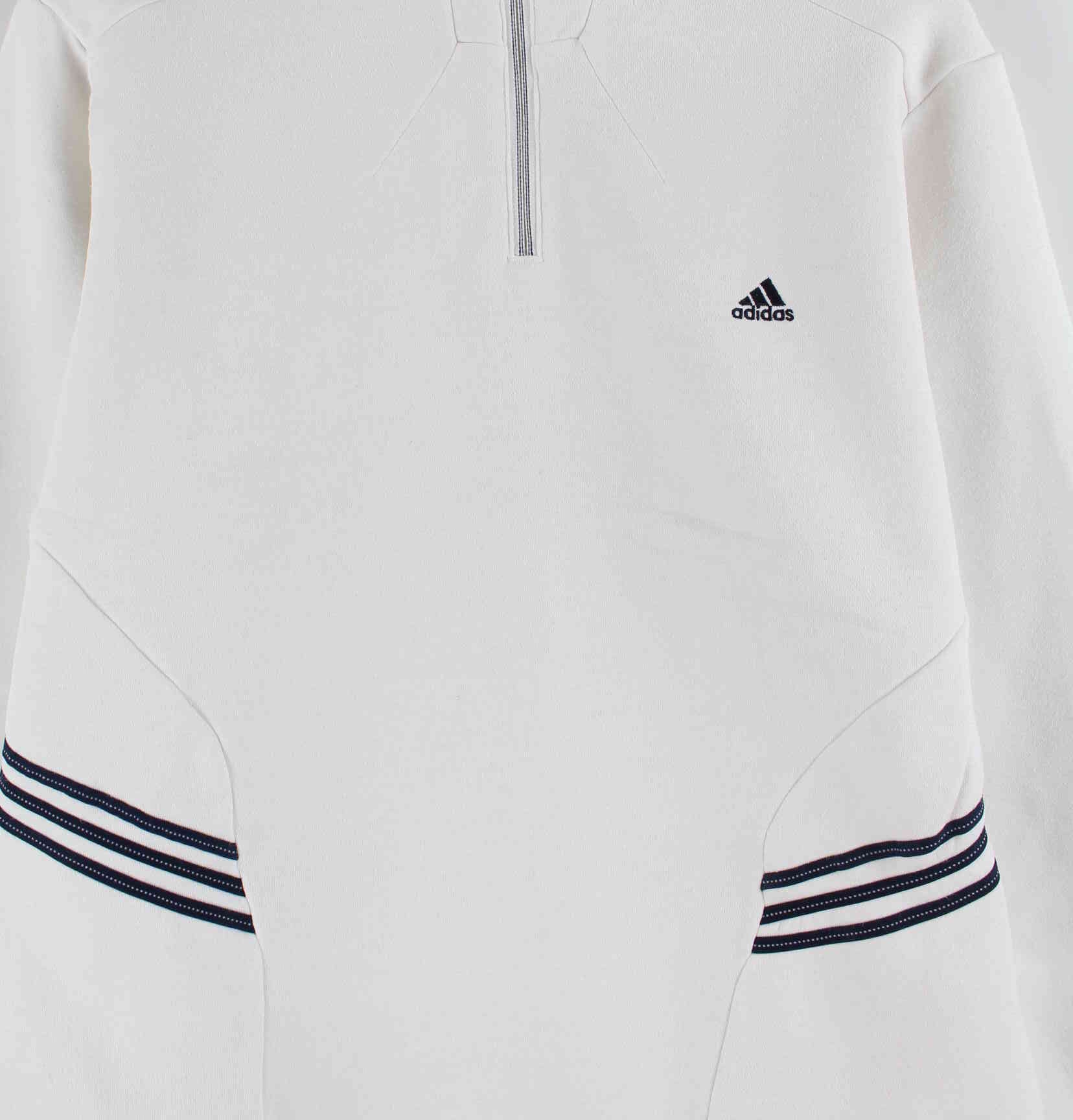 Adidas Damen 90s Vintage Half Zip Sweater Weiß S (detail image 1)