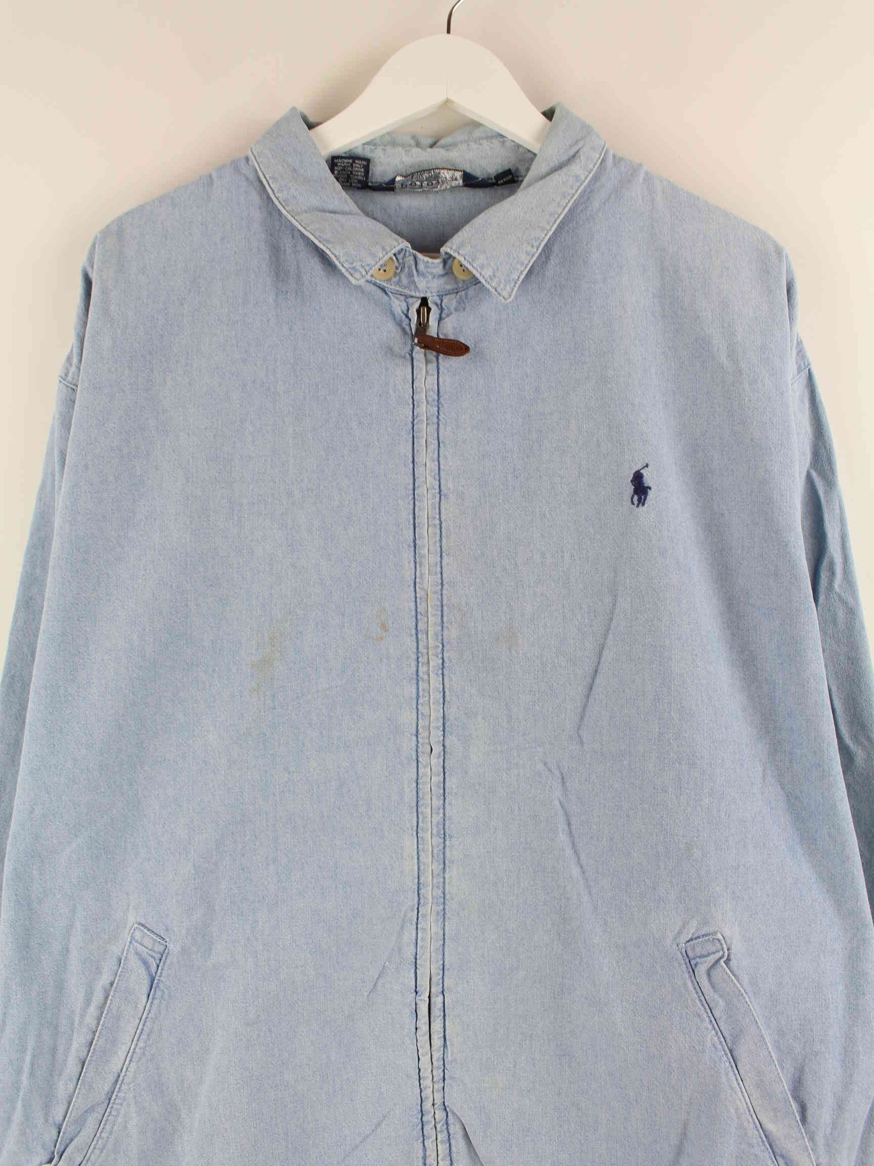 Ralph Lauren y2k Denim Harrington Jacke Blau XL (detail image 1)