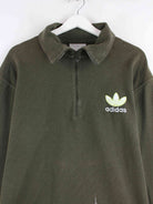 Adidas 90s Vintage Embroidered Half Zip Sweater Khaki XXL (detail image 1)